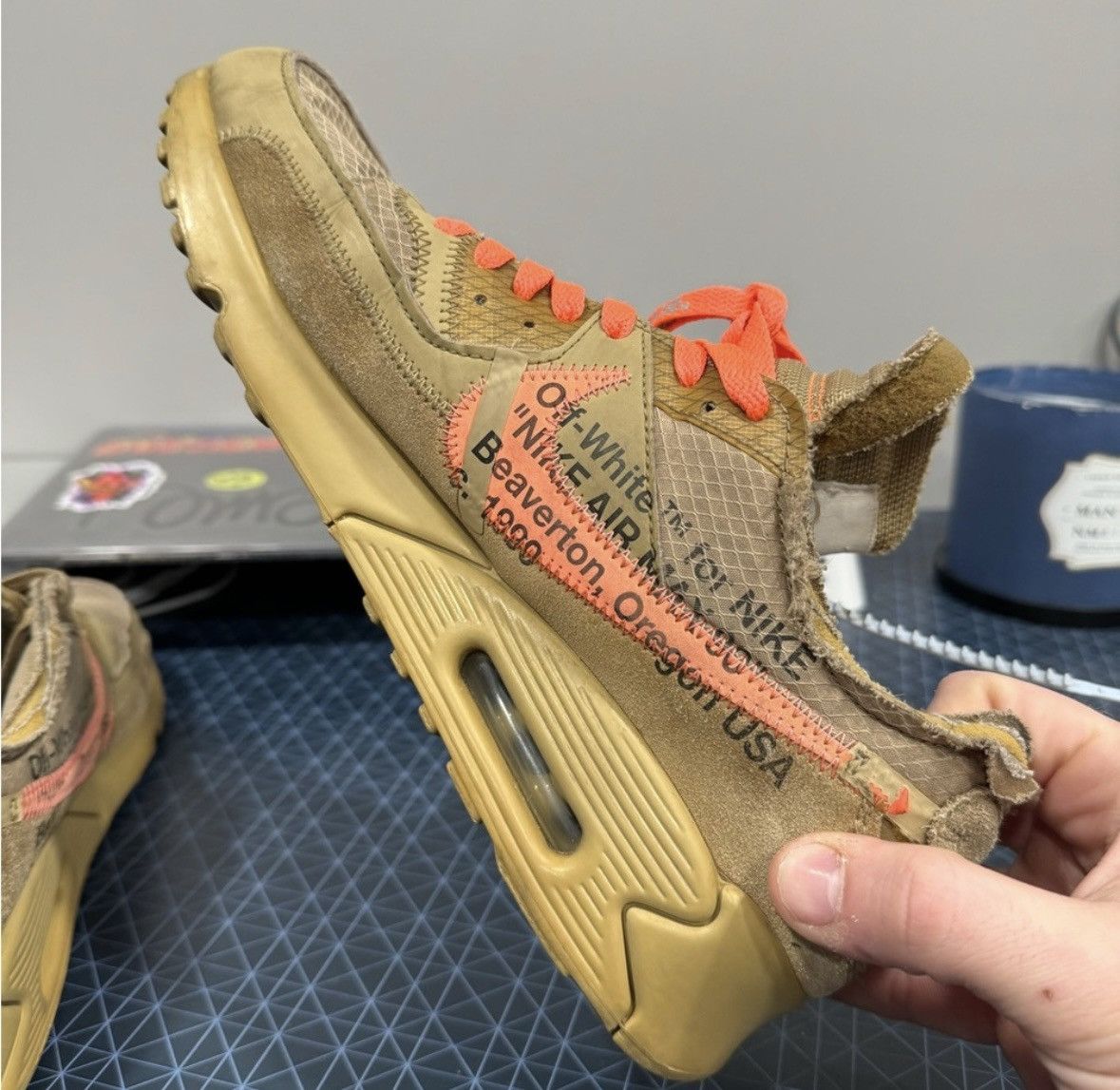 Nike × Off-White Off-White x Air Max 90 Desert Ore Size US 10.5 / EU 43-44 - 7 Thumbnail