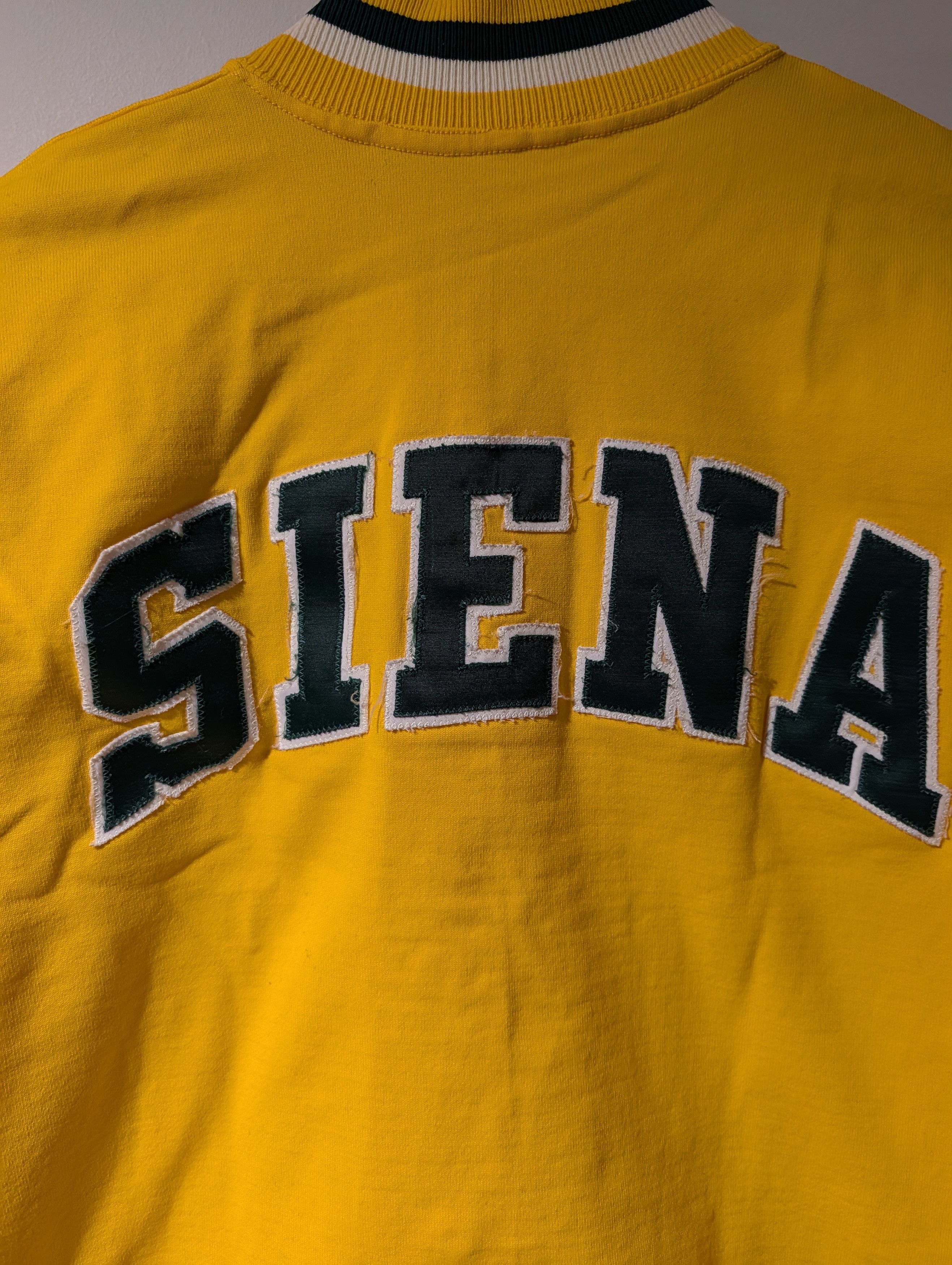 NCAA Vintage 80s Siena University Medalist Sand Knit Jacket Size US L / EU 52-54 / 3 - 2 Thumbnail