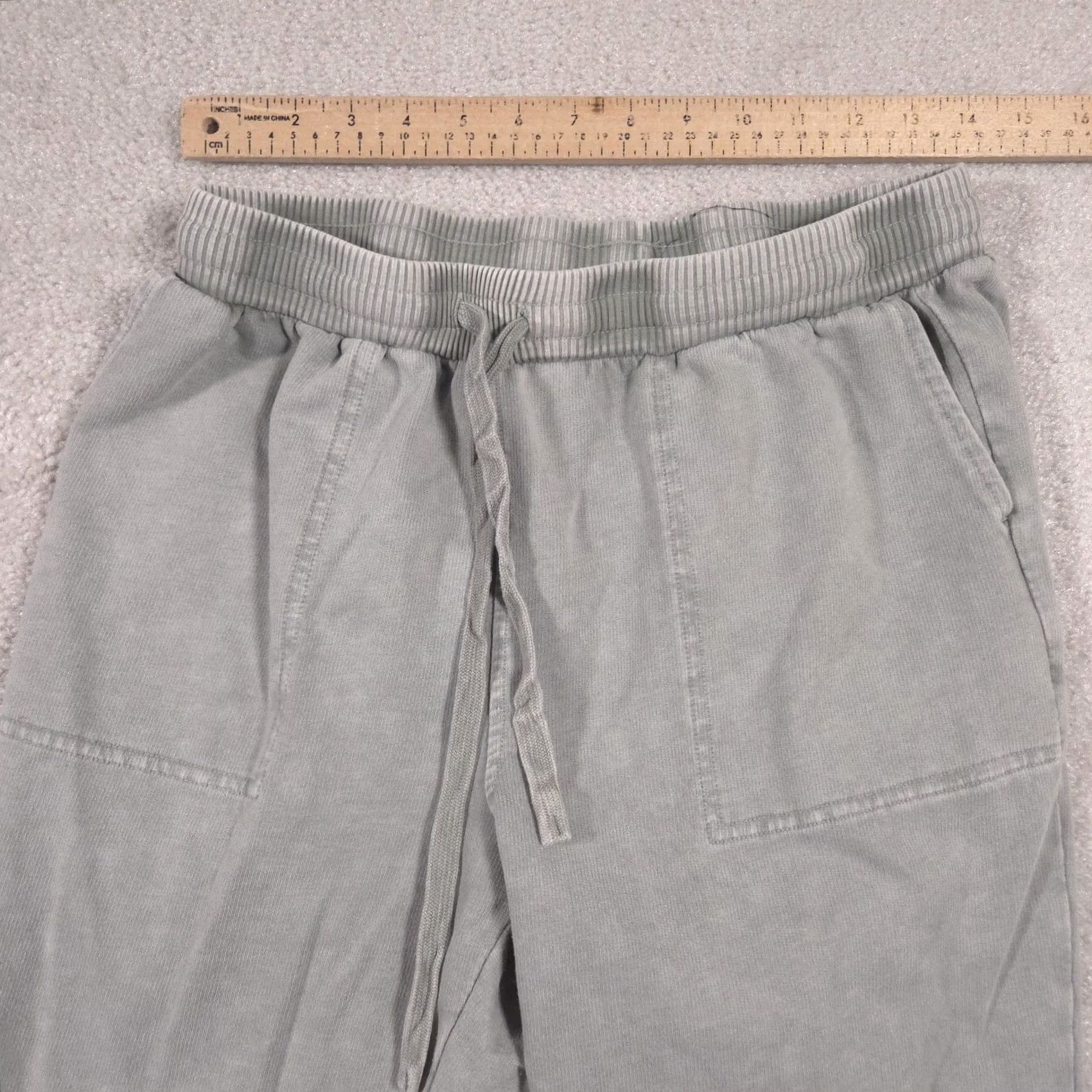 Lancel Delancey Jogger Pants Mens S Gray Knit Elastic Waist Pockets Lounge Tapered Casual Activewear Pants Size US 29 - 5 Thumbnail