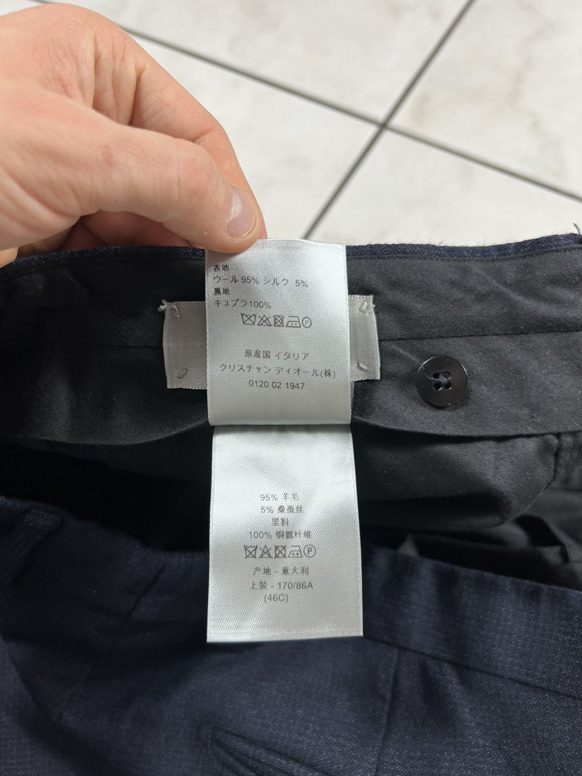 Dior Dior hedi slimane wool silk textured navy casual pants suit Size US 30 / EU 46 - 18 Thumbnail