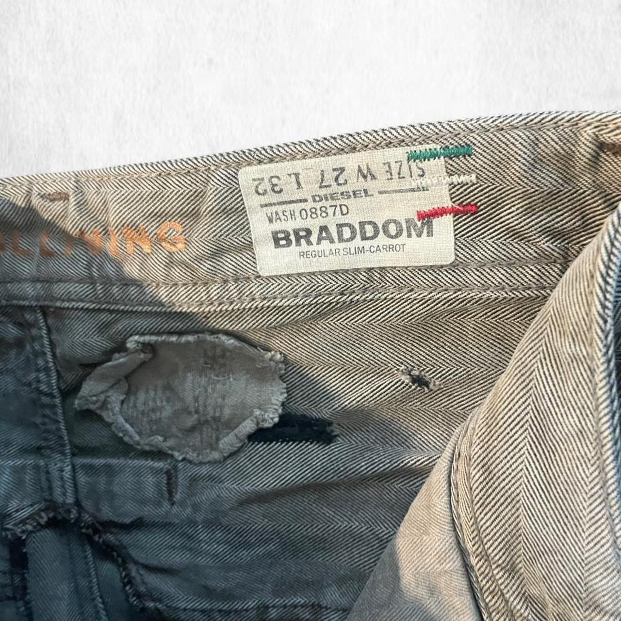 Diesel Diesel Deadstock BRADDOM 27x32 distressed pinstriped tan Size US 27 - 4 Thumbnail