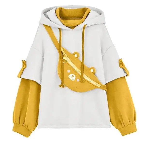 VIBE Kawaii Cute Oversize Hoodie With Bear Bag Size XL / US 12-14 / IT 48-50 - 3 Thumbnail
