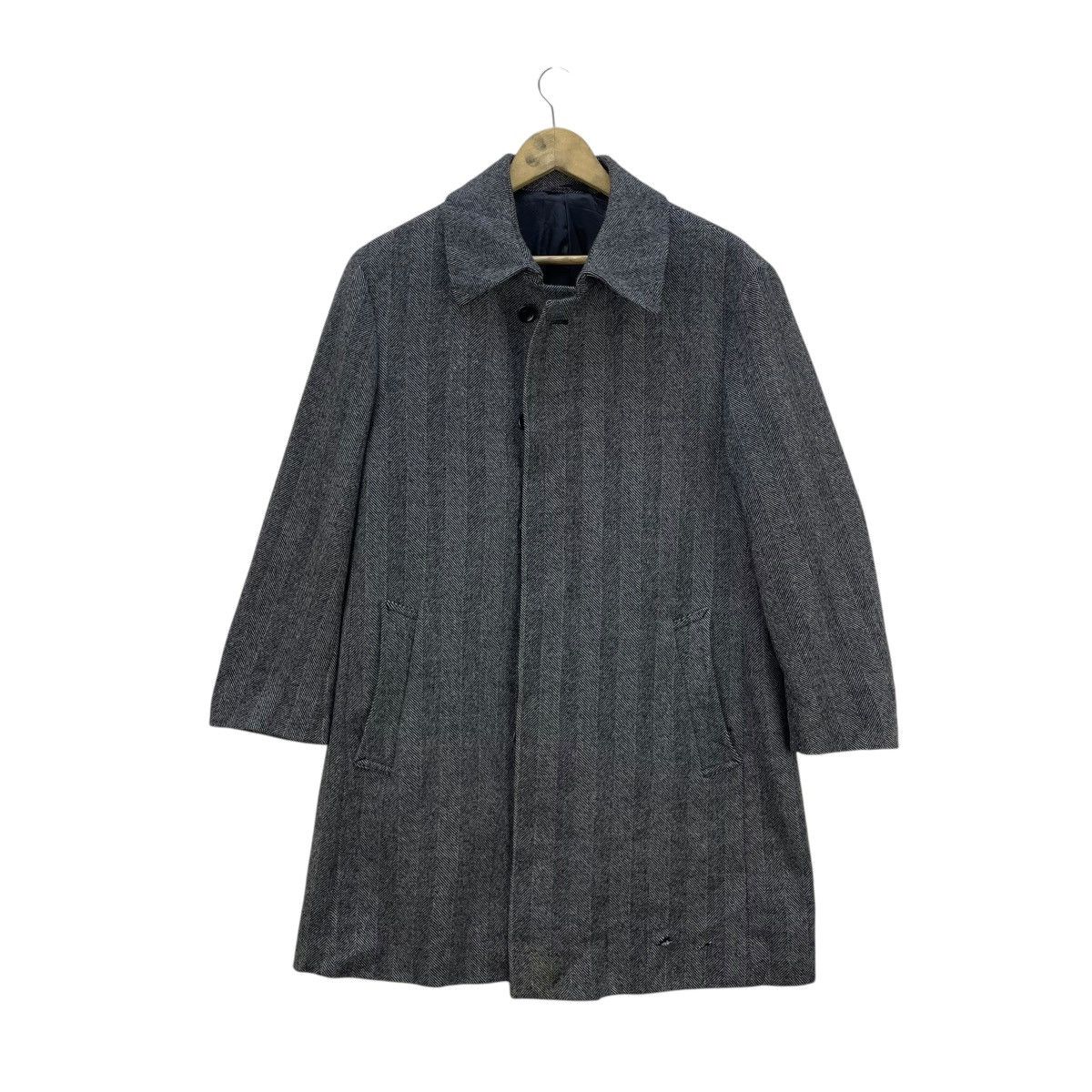 Autumn Cashmere 💥Vintage Loro Piana Herringbone Long Coat Jacket Size US L / EU 52-54 / 3 - 1 Thumbnail
