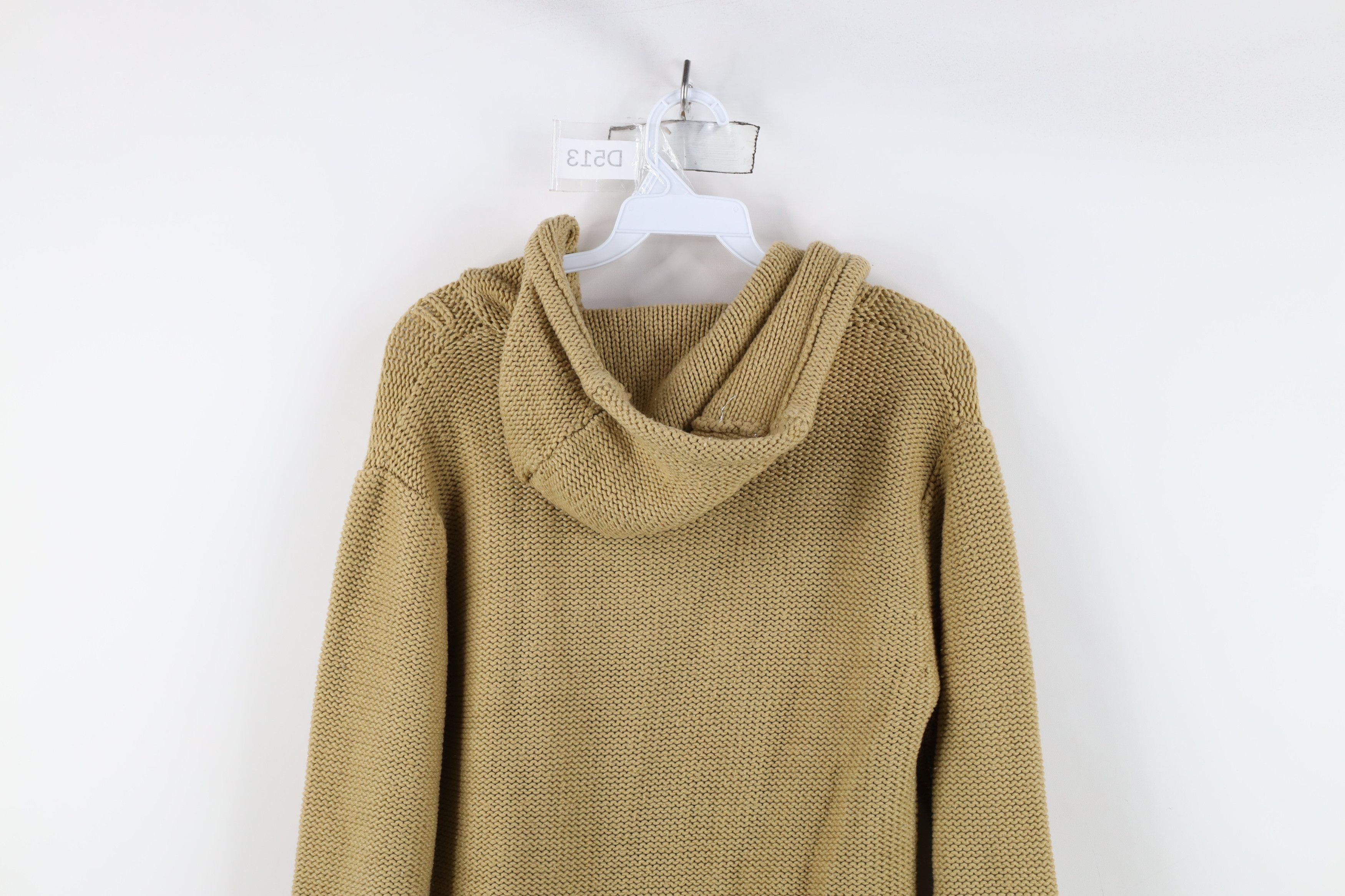 Vintage Vintage 90s Streetwear Ribbed Cable Knit Hoodie Sweater Size M / US 6-8 / IT 42-44 - 10 Thumbnail