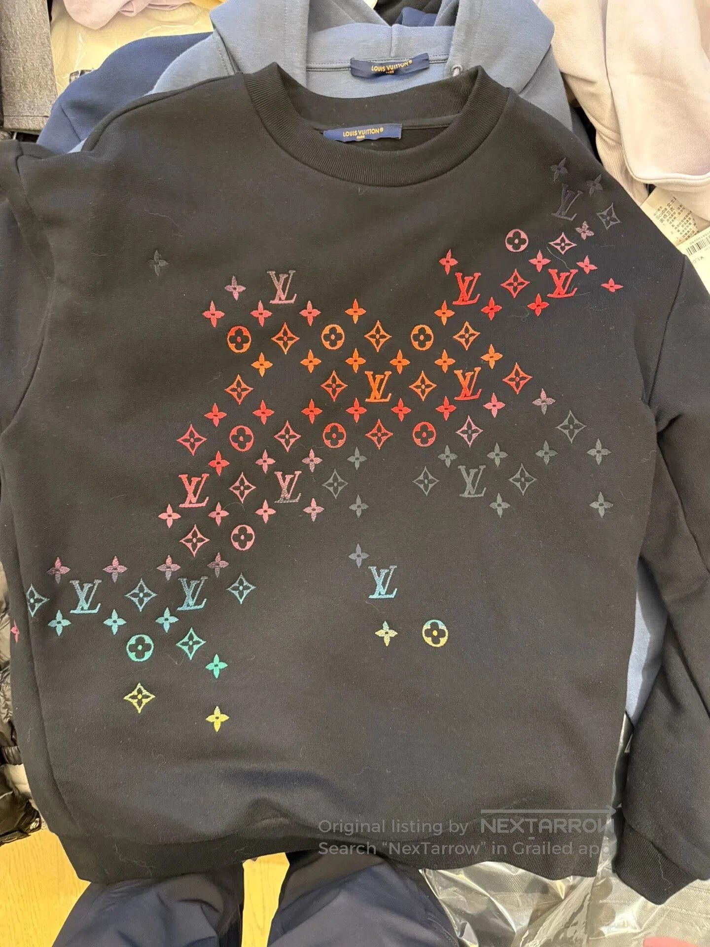lv sweatshirt with colorful logo design.