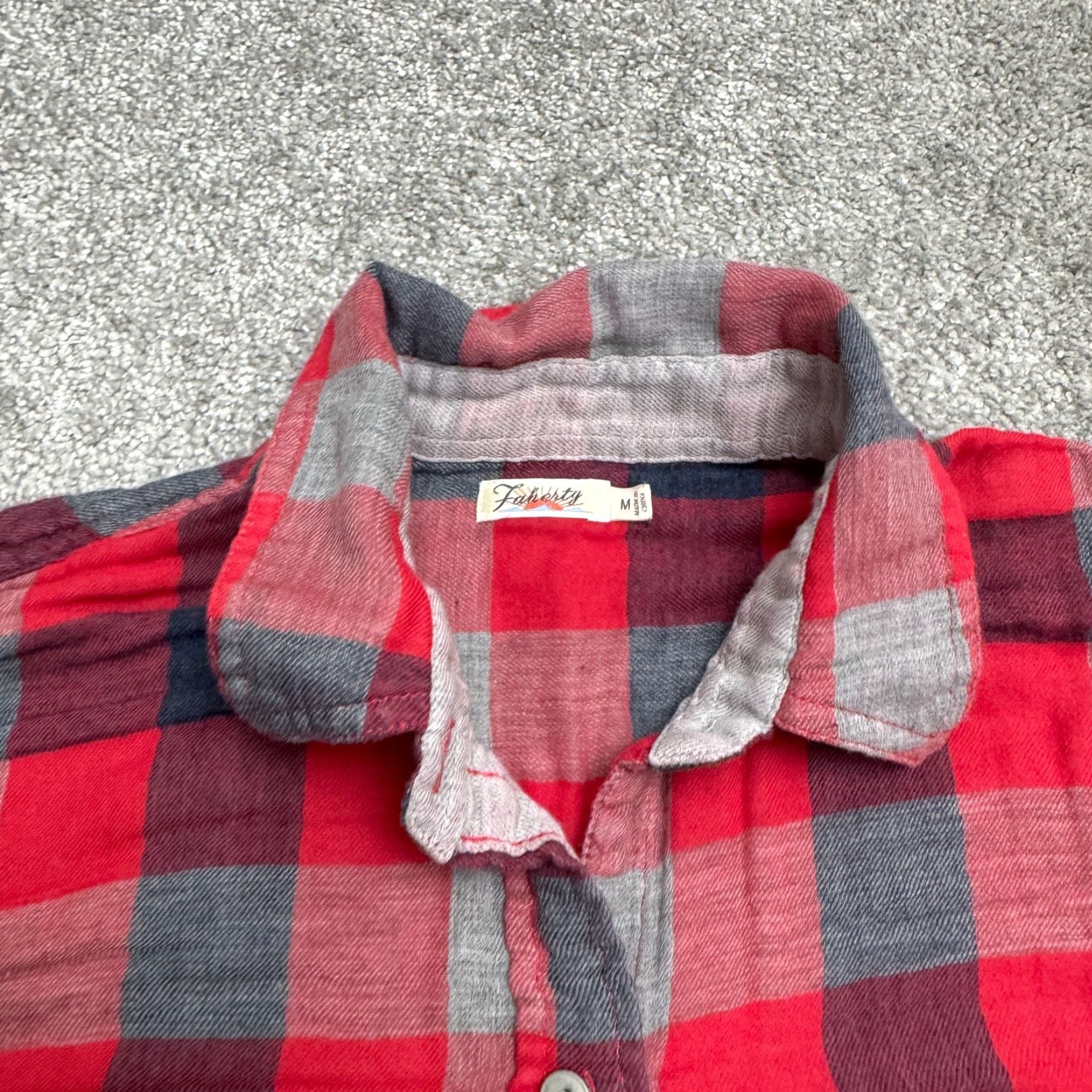 Faherty Faherty Flannel Shirt Womens Medium Red Plaid Cotton Long Sleeve Casual Top Size M / US 6-8 / IT 42-44 - 3 Thumbnail