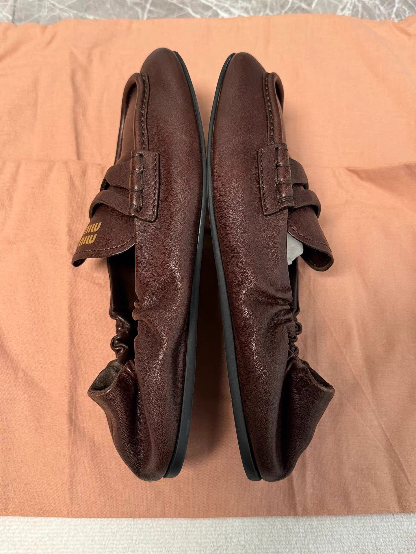 Miu Miu Miu Miu Ruched Thin-Sole Loafers K6 Size US 5 / IT 35 - 8 Thumbnail