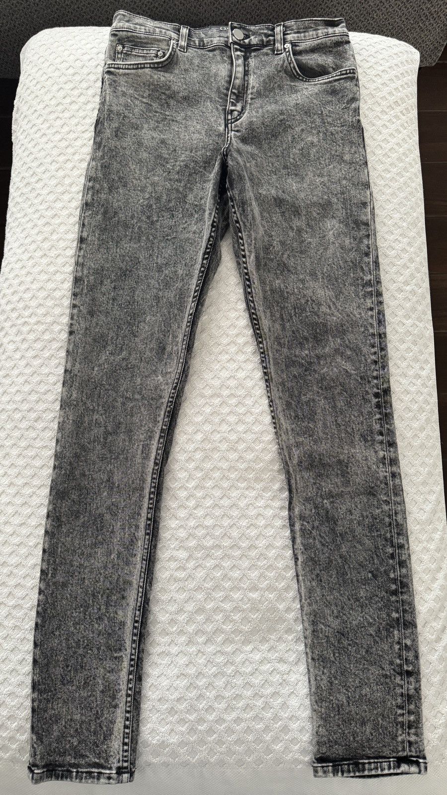 ORO Los Angeles Black Acid Washed Denim Skinny Jeans Size 32