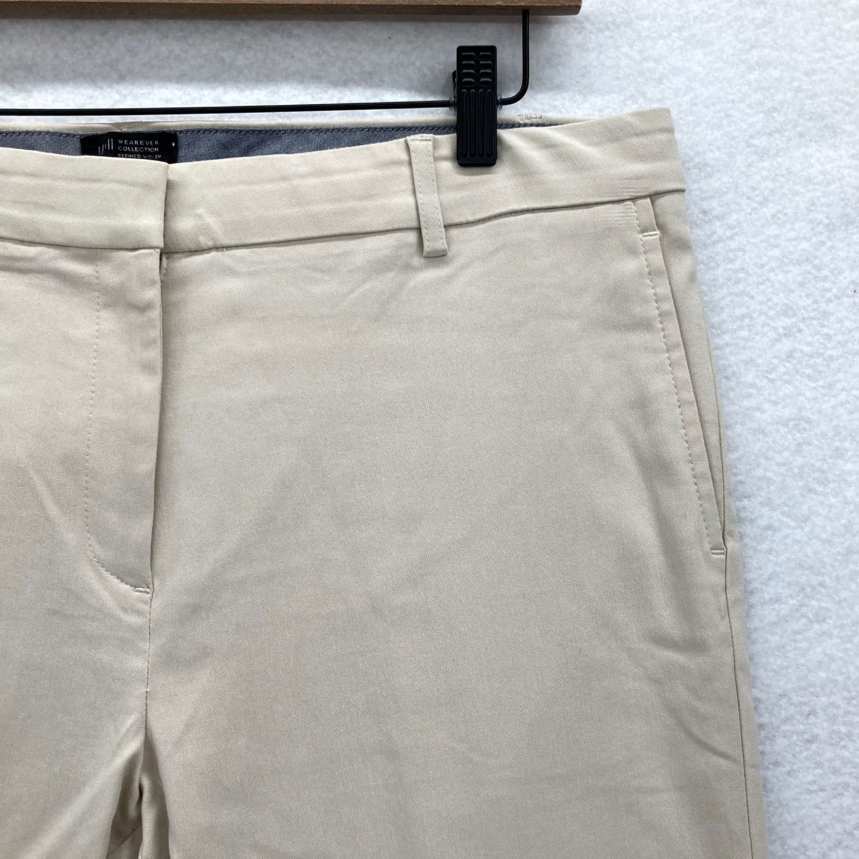 J. Jill J Jill Wearever Refined Woven Trousers Women's 12 Beige Stretch Tapered Casual Shirt Pants Size 34" / US 12 / IT 48 - 3 Thumbnail