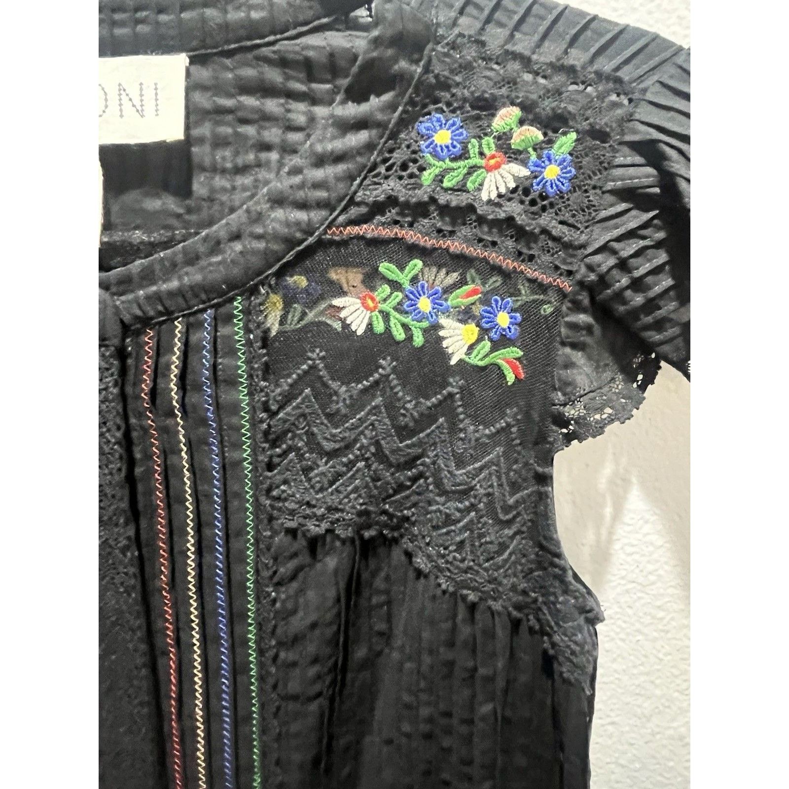 Other SALONI Bea Pintuck Ruffle Embroidered Cotton Mini Dress 4 Size S / US 4 / IT 40 - 10 Thumbnail