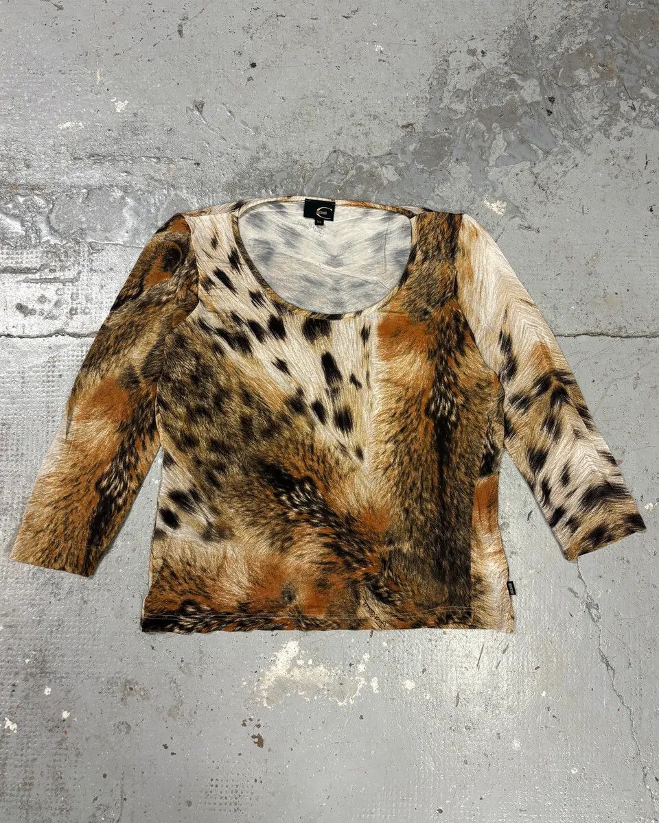 Just Cavalli × Vintage 2000s Cavalli Fur Effect Savage Top Size M / US 6-8 / IT 42-44 - 1 Thumbnail