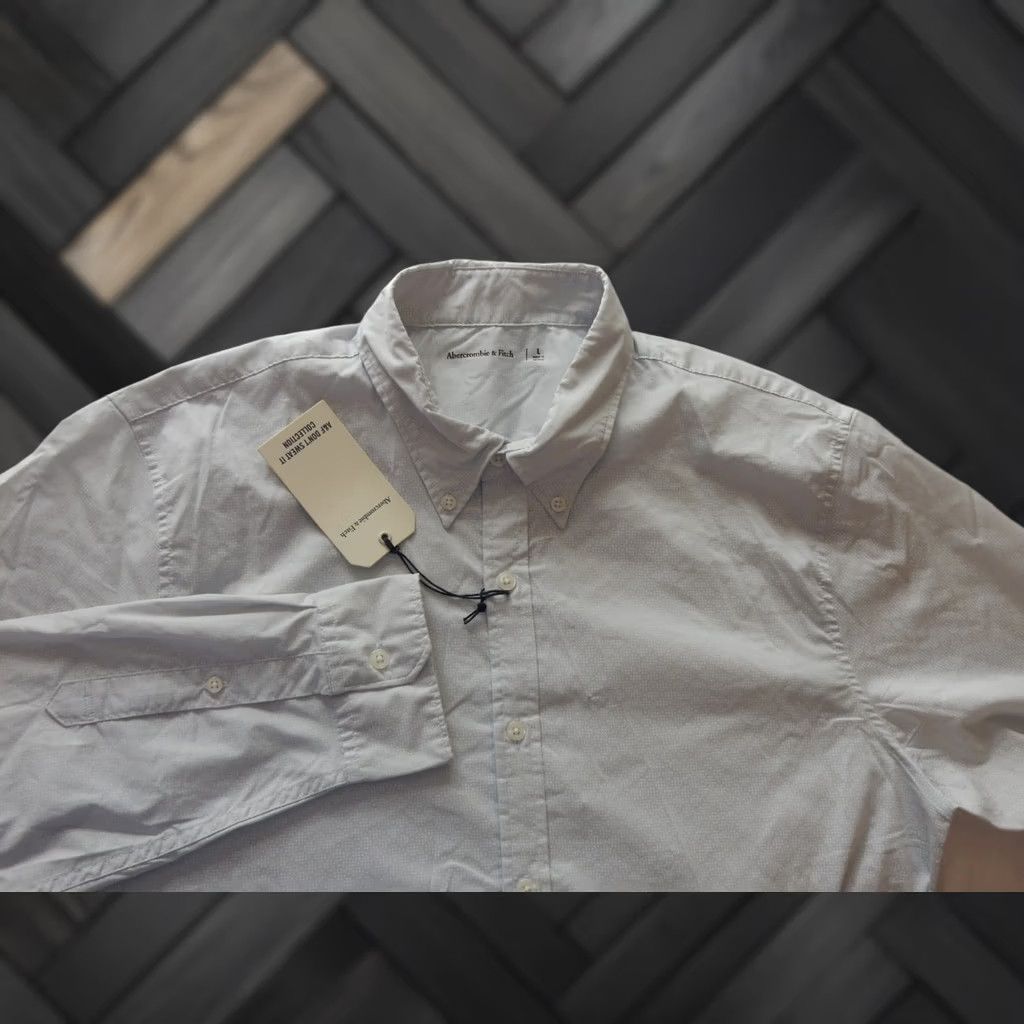 Abercrombie & Fitch Abercrombie & Fitch Shirt Button-Up L Men Gray Long Sleeve Regular Size US L / EU 52-54 / 3 - 1 Thumbnail