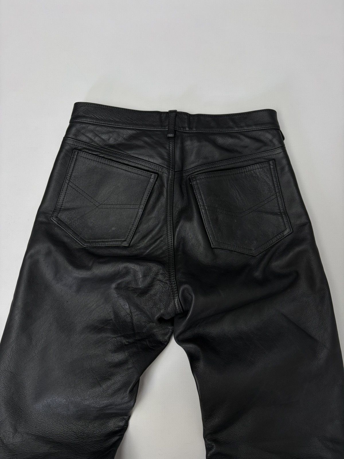 Hedi Slimane 🔥 Vintage Leather Pants 00s Italian Rock Noir Archive Grunge Size US 30 / EU 46 - 15 Thumbnail