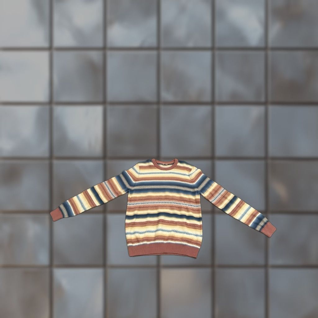 Faherty Faherty Stripe Crewneck Sweater Red Basin Ombré Men’s L Unisex Cotton - Cashmere Pullover Knit Long Sleeve Size US L / EU 52-54 / 3 - 1 Thumbnail
