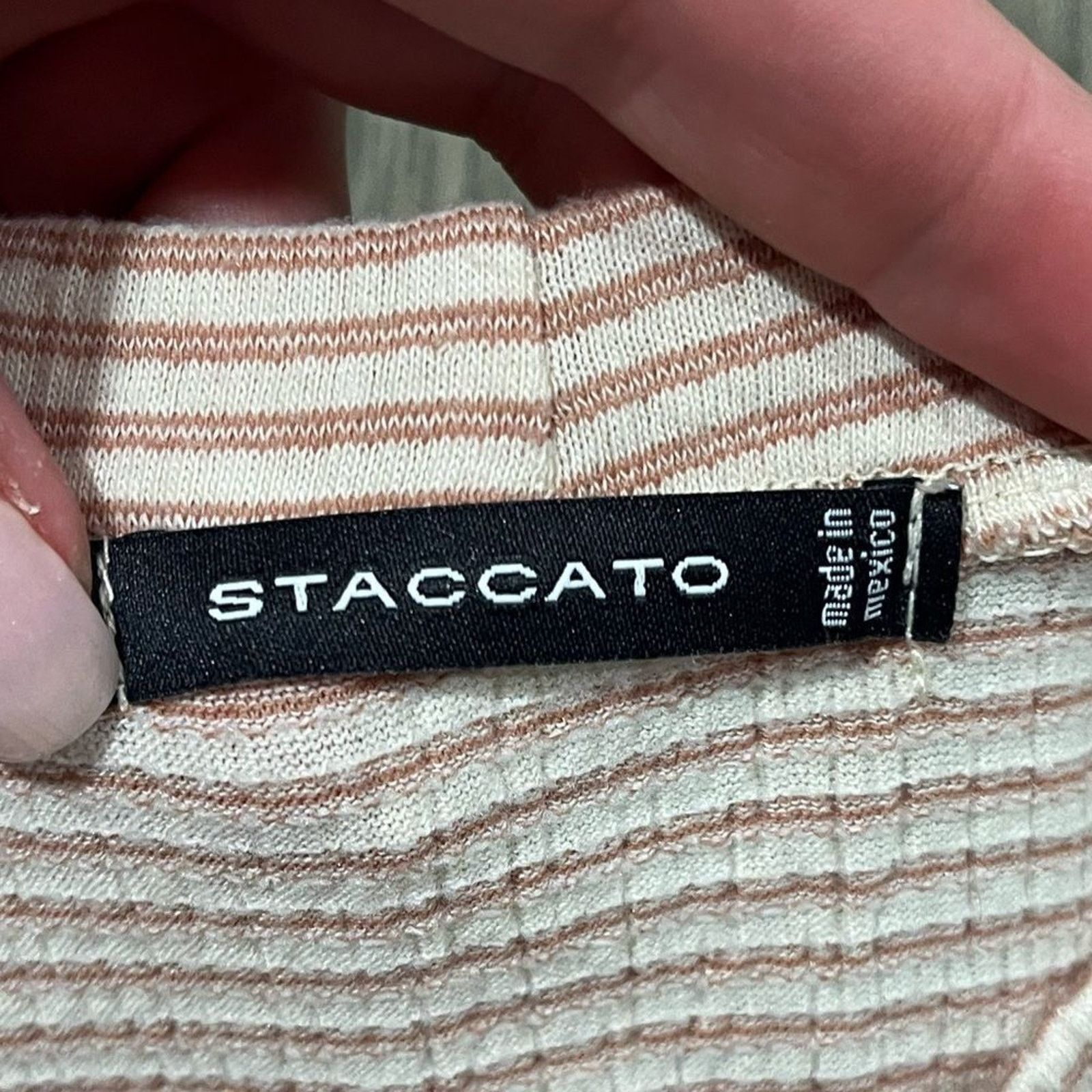 Vintage Stacatto Striped Long Sleeve T-Shirt High Neck Ribbed-Knit S Size S / US 4 / IT 40 - 2 Thumbnail