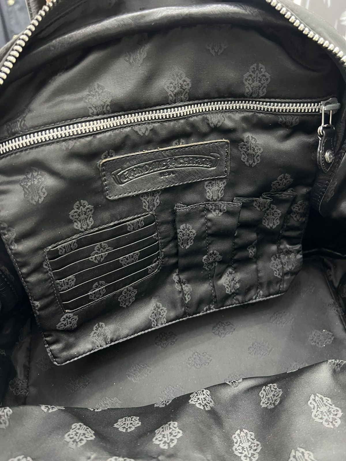 Chrome Hearts CHROME HEARTS LEATHER CROSS PATCH NYLON DAGGER PRINT GYM BAG Size ONE SIZE - 11 Thumbnail