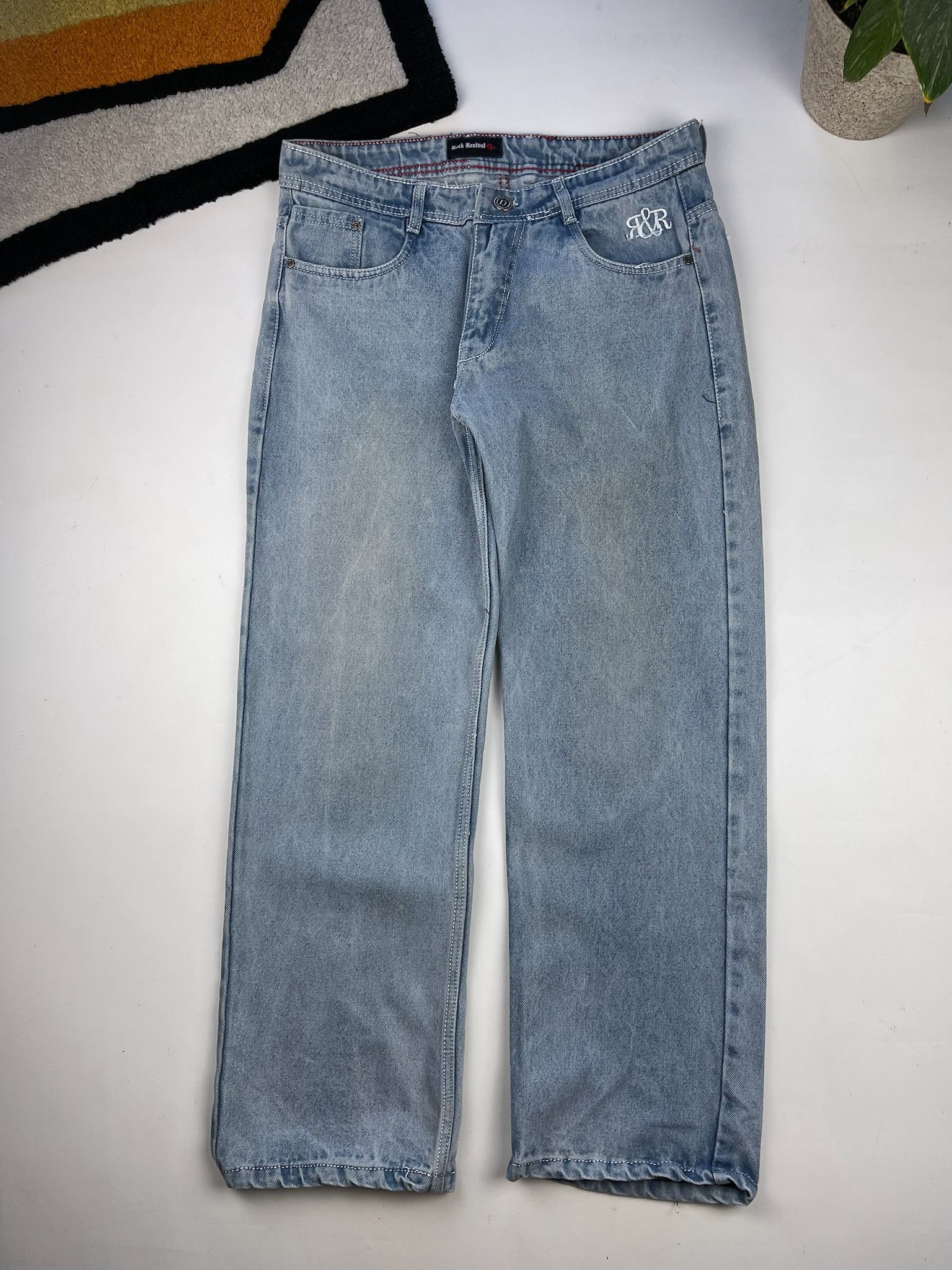 Affliction Crazy vintage y2k baggy faded cross jeans Ed hardy style Size US 34 / EU 50 - 7 Thumbnail
