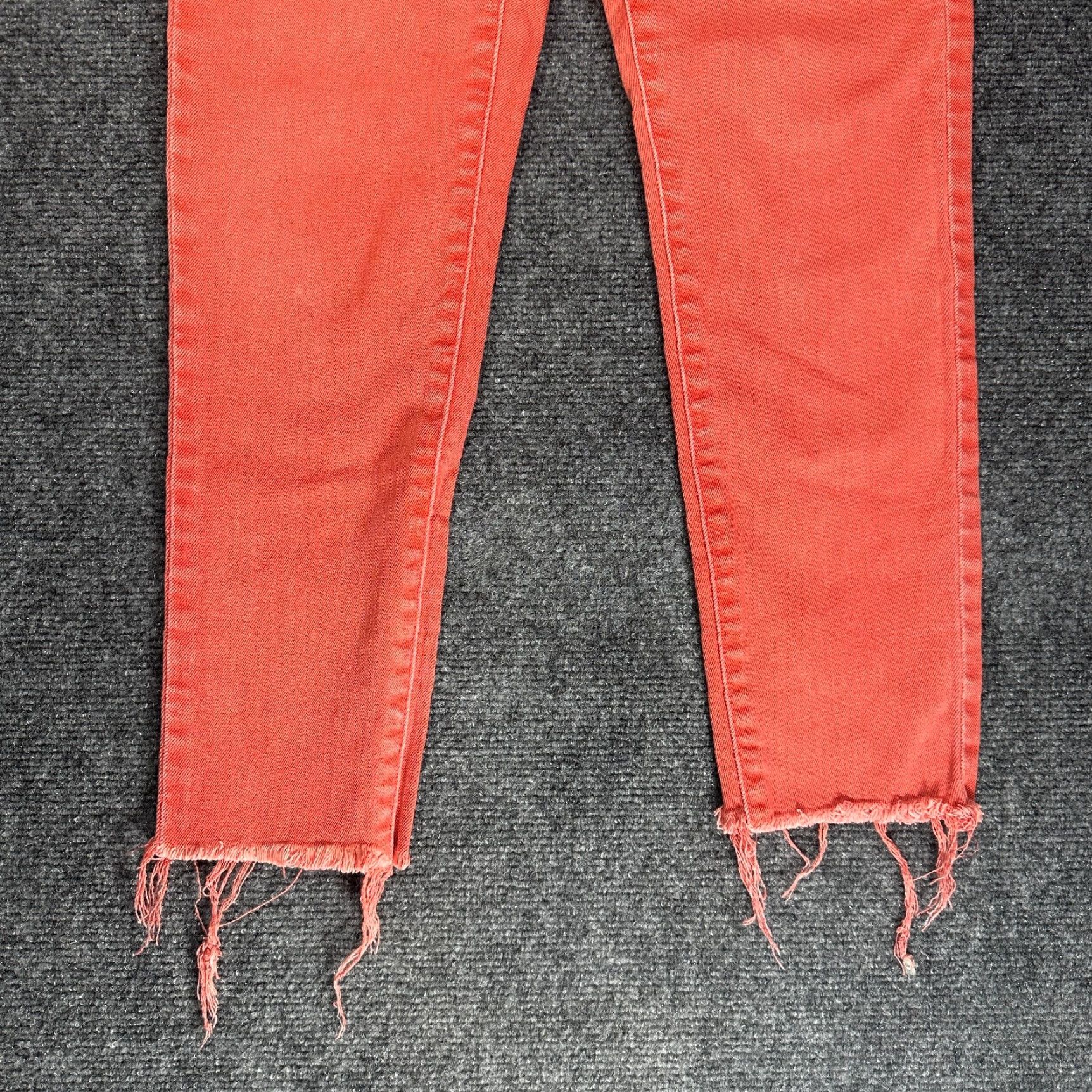 Ralph Lauren Lauren Ralph Lauren Jeans Womens 2 Skinny Orange Cotton Stretch Fray Hems Denim 5-Pocket Zipper Mid Rise Regular Inseam 24 in Womens Jeans Size 26" / US 2 / IT 38 - 2 Thumbnail