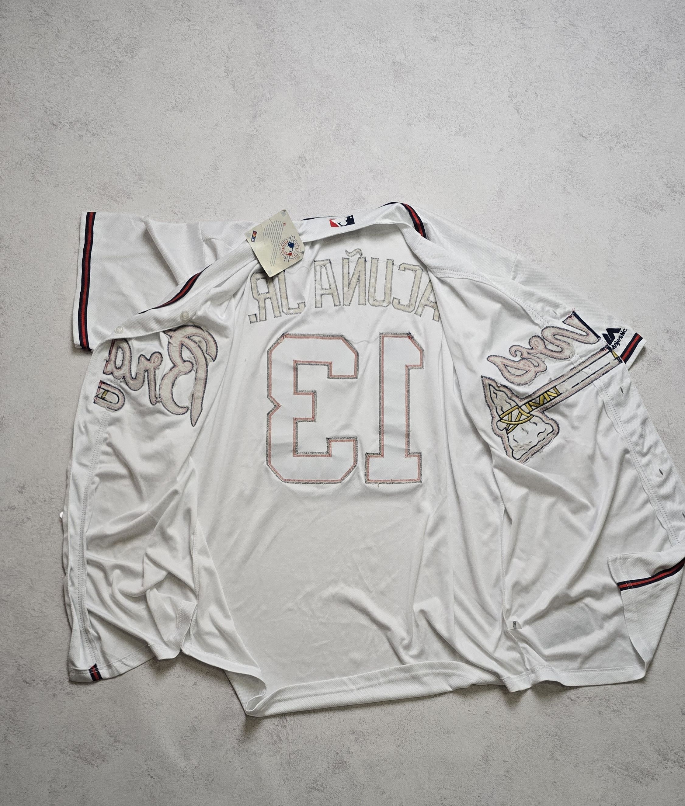 Majestic Atlanta Braves Ronald Acuña Jr. #13 MLB Baseball Jersey Size US XXL / EU 58 / 5 - 23 Thumbnail