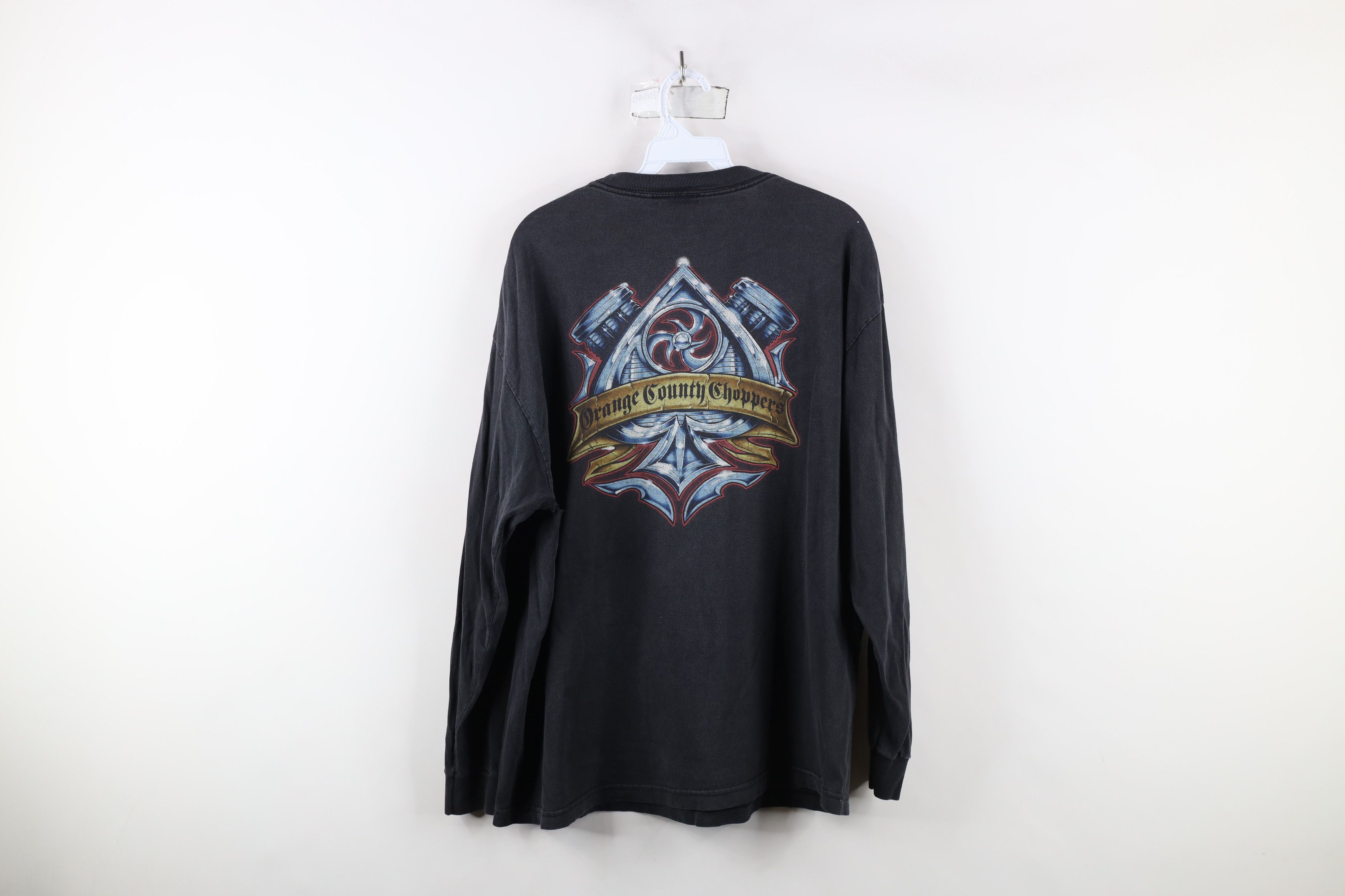 Vintage Vintage Y2K Orange Choppers Motorcycle Long Sleeve T-Shirt Size US XL / EU 56 / 4 - 15 Thumbnail