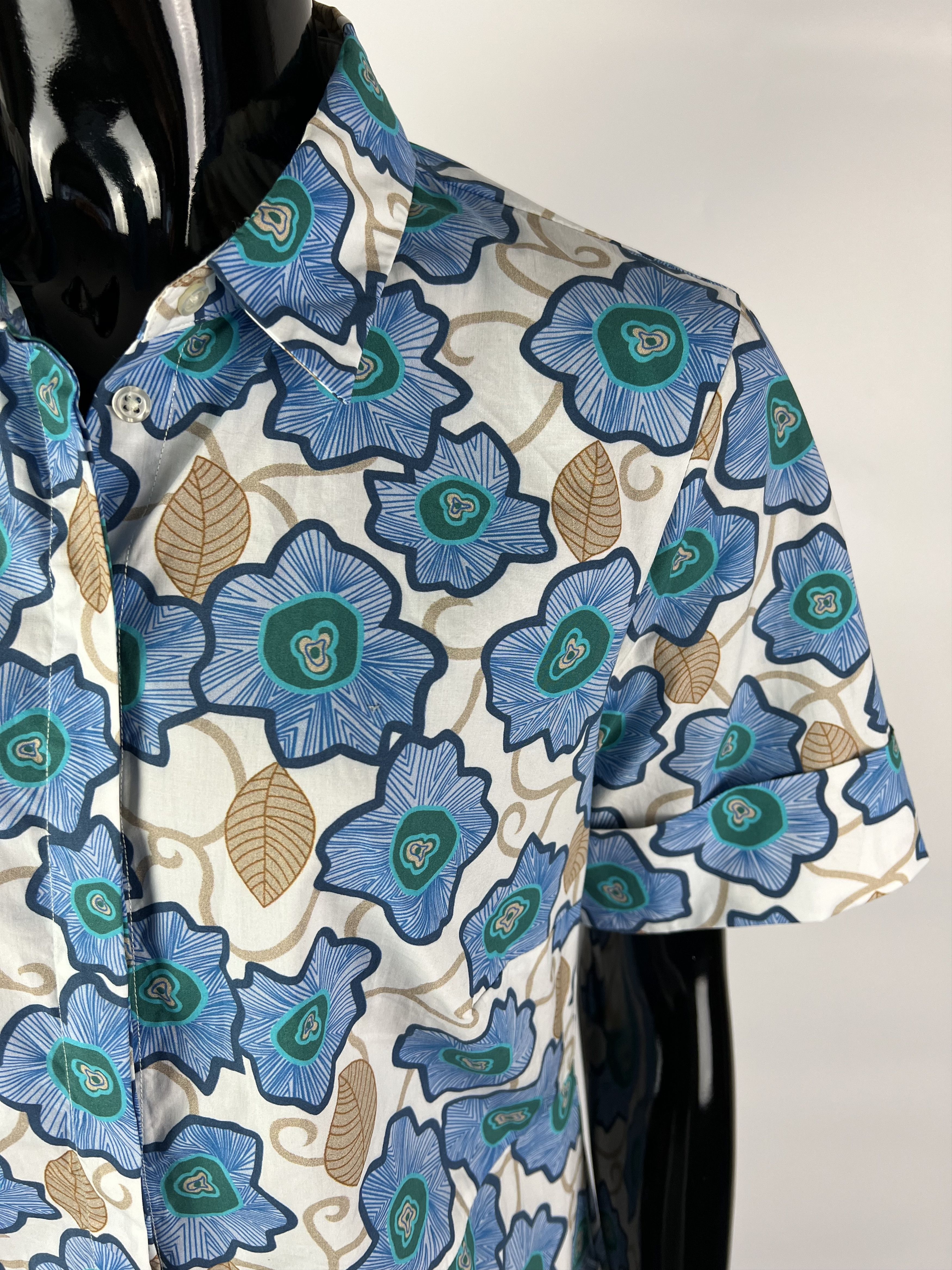 Other 0039 Italy Floral Print Cotton Shirt Dress Size M Size M / US 6-8 / IT 42-44 - 4 Thumbnail