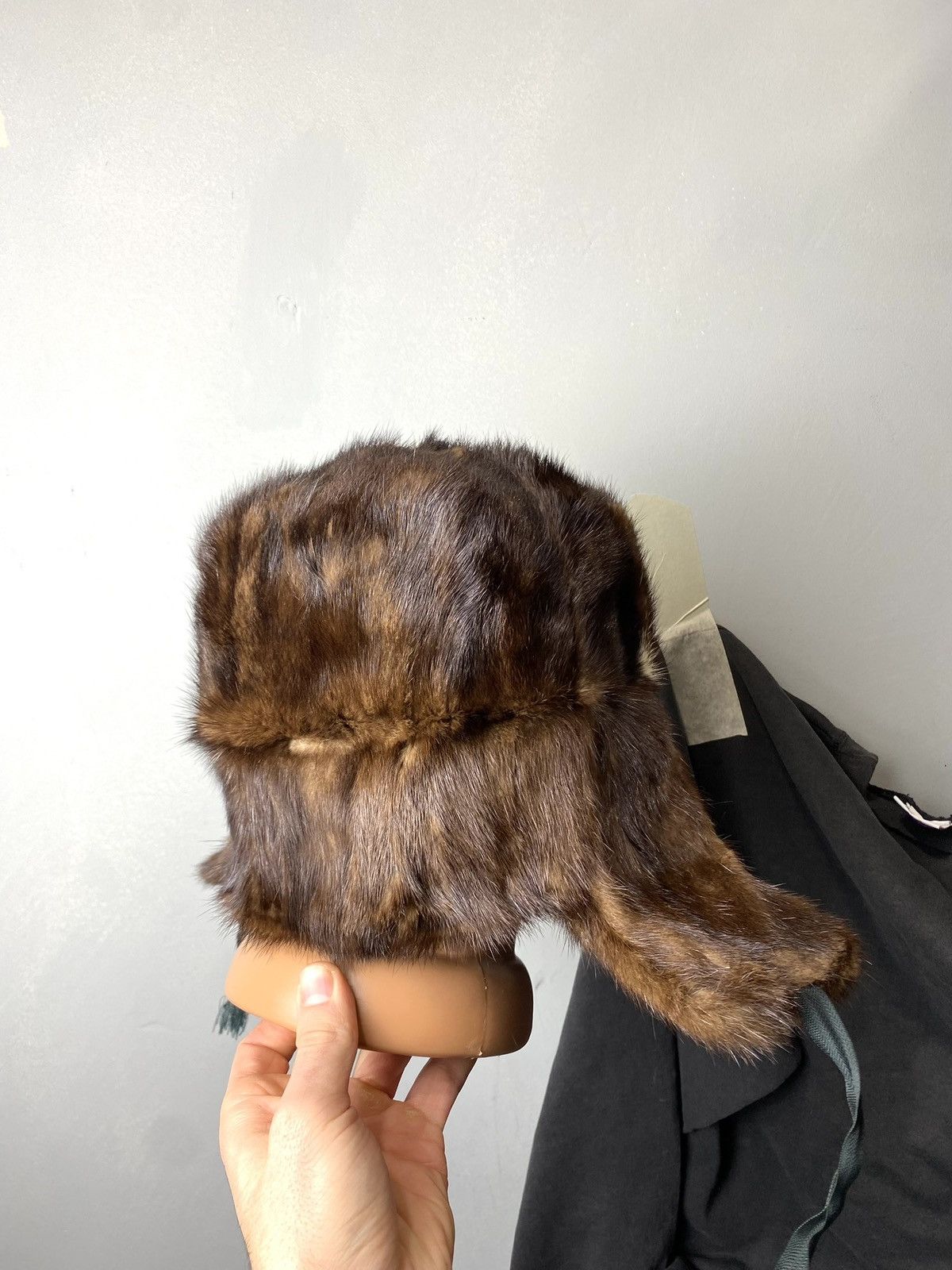 Japanese Brand Vintage Soviet Era Black Fur Ushanka Trapper Hat Winter Cap Size ONE SIZE - 5 Thumbnail