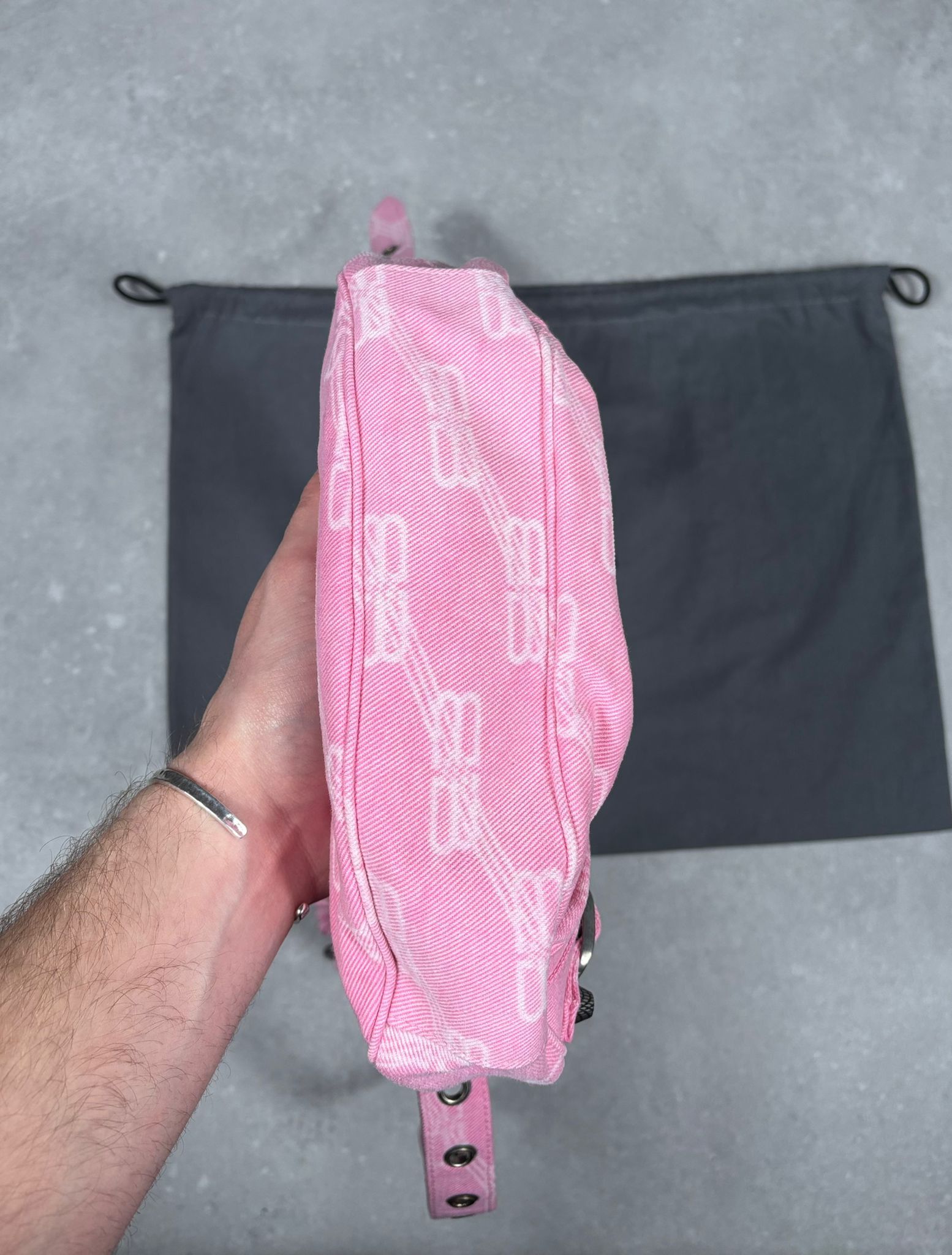 Balenciaga Balenciaga Le Cagole XS Denim Graffiti Pink Heart Mirror Size ONE SIZE - 10 Thumbnail