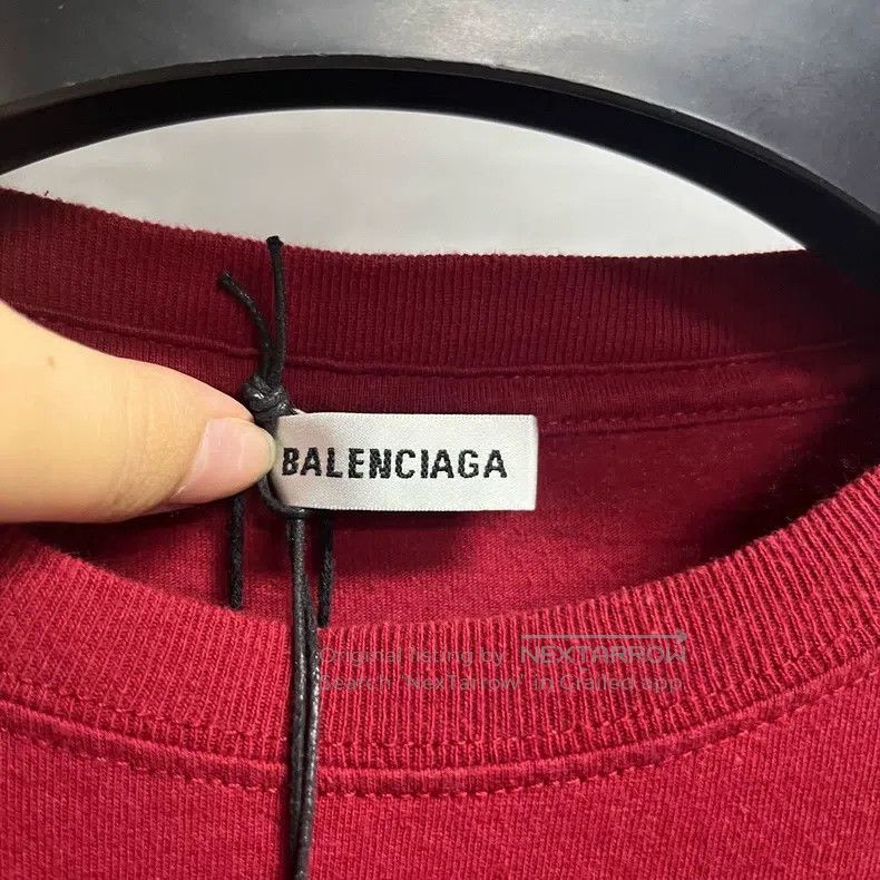 Balenciaga Balenciaga Red logo letter print round neck short-sleeve T Size US M / EU 48-50 / 2 - 3 Thumbnail