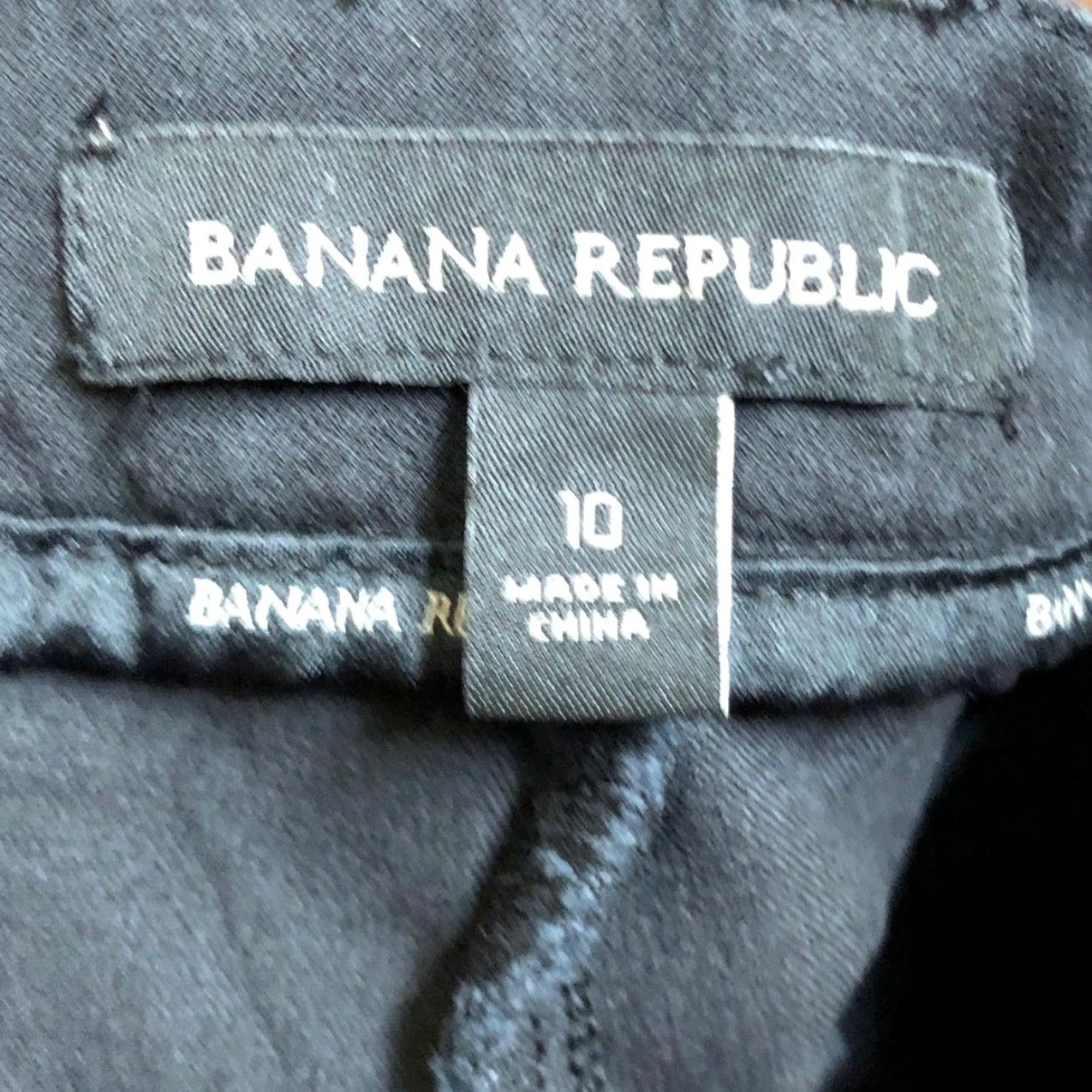 Banana Republic Banana Republic Womens Pants Black Mid Rise Chino Straight Capri Stretch 10 Size 24" / US 00 / IT 34 - 4 Thumbnail