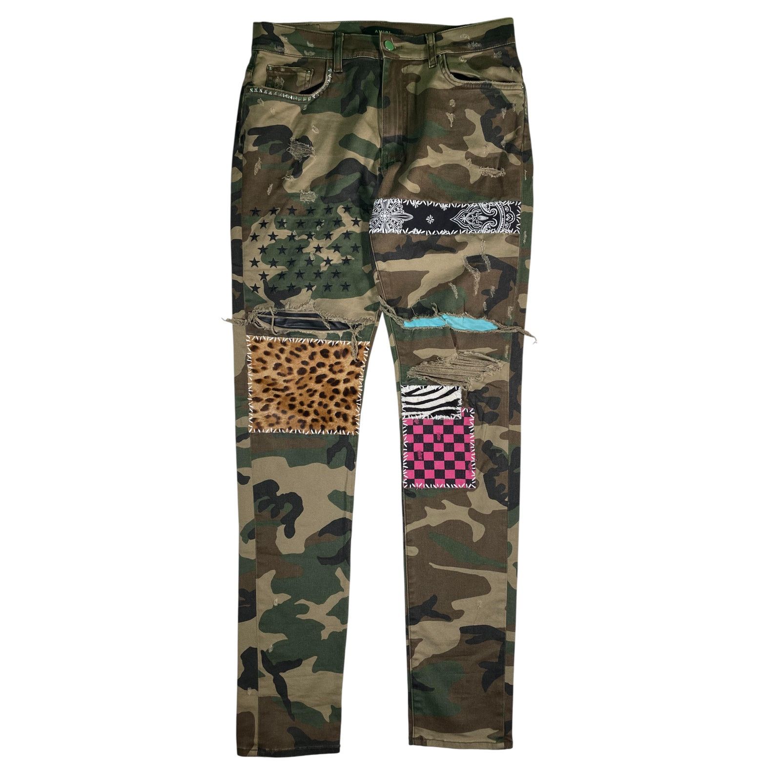 Amiri Amiri Patchwork Camo Multi Jeans Size US 34 / EU 50 - 1 Thumbnail