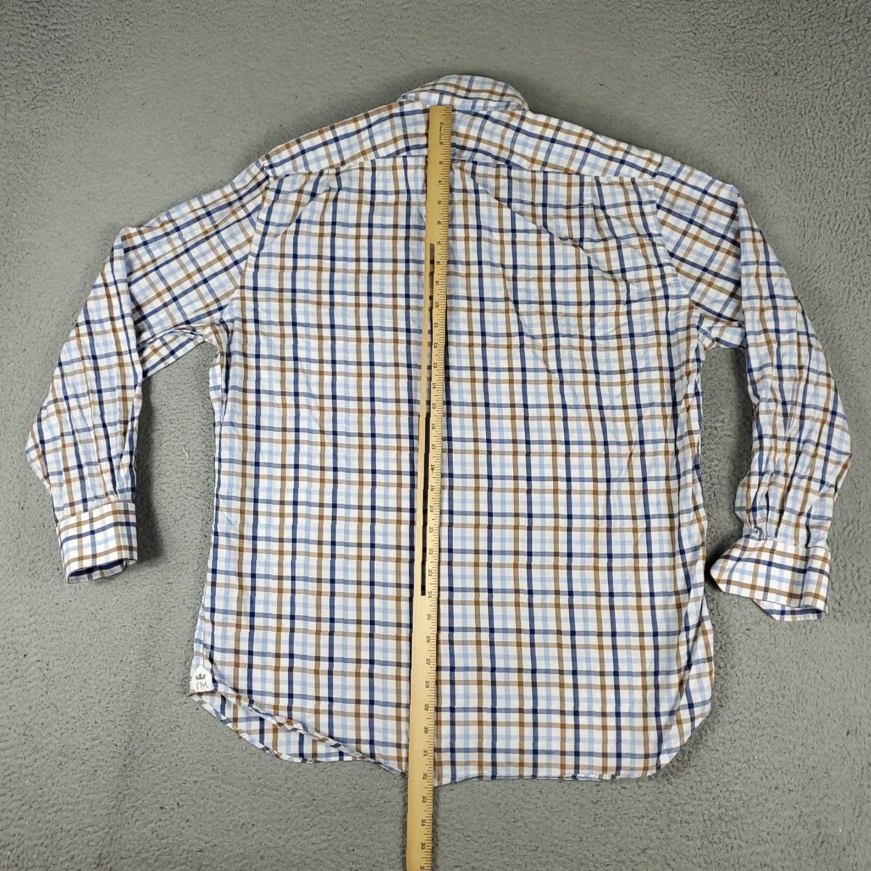 Peter Millar Peter Millar Shirt Mens XL Blue Plaid Button-Up Long Sleeve Casual Business Formal Preppy Size US XL / EU 56 / 4 - 3 Thumbnail