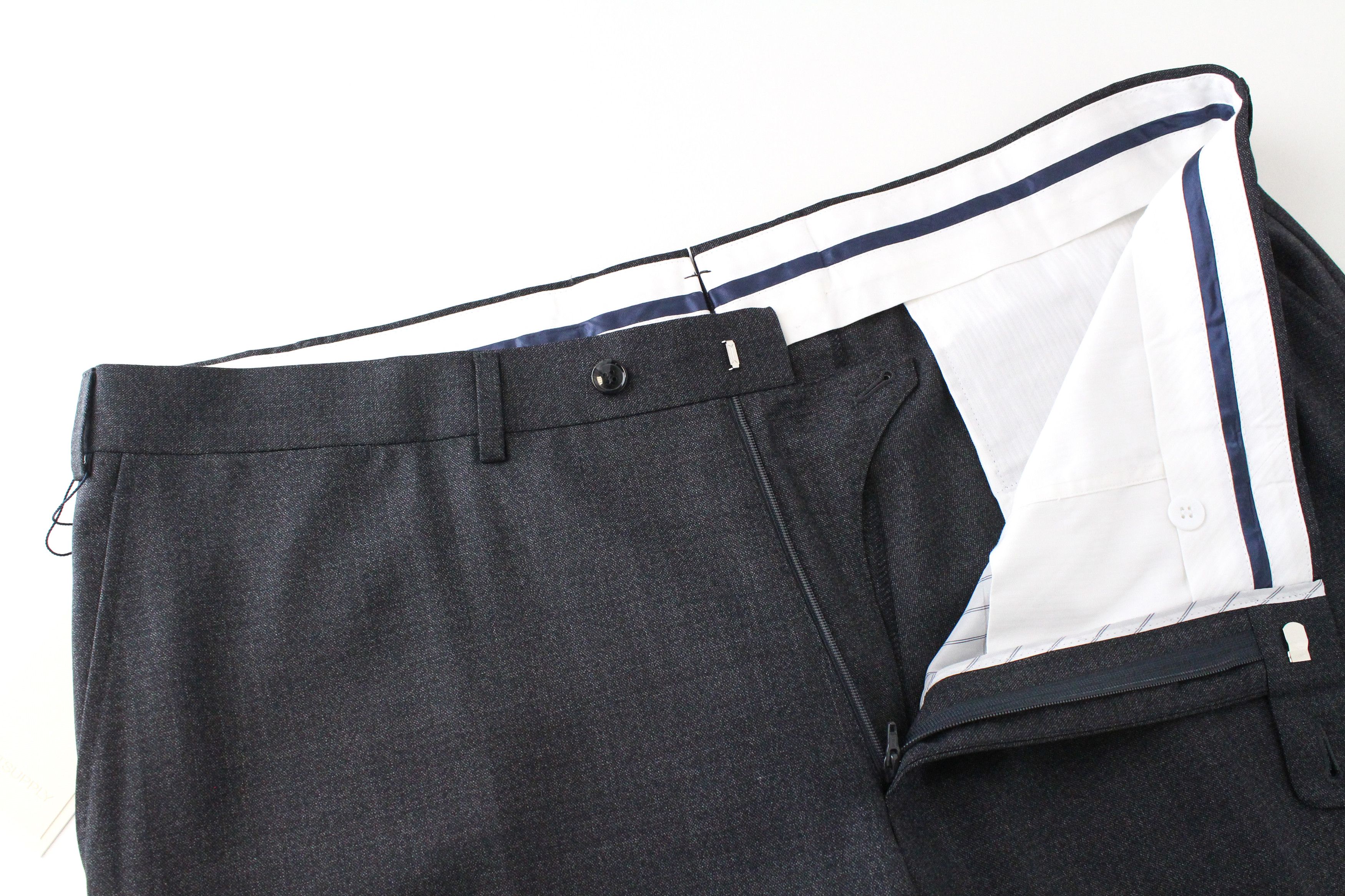 Suitsupply BRESCIA UK44S Dark Blue Wool Lined Pleated Trousers 61749 Size 44S - 3 Thumbnail