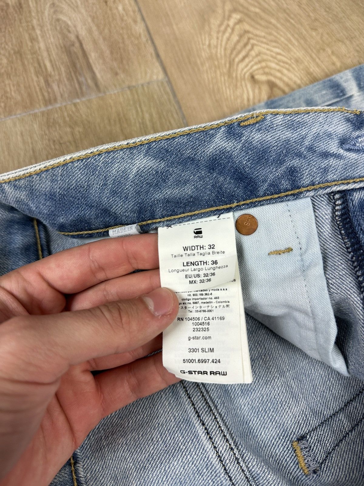 G-Star NEW🏷️ G-Star Raw 3301 Slim Denim Jeans Size US 32 / EU 48 - 7 Thumbnail