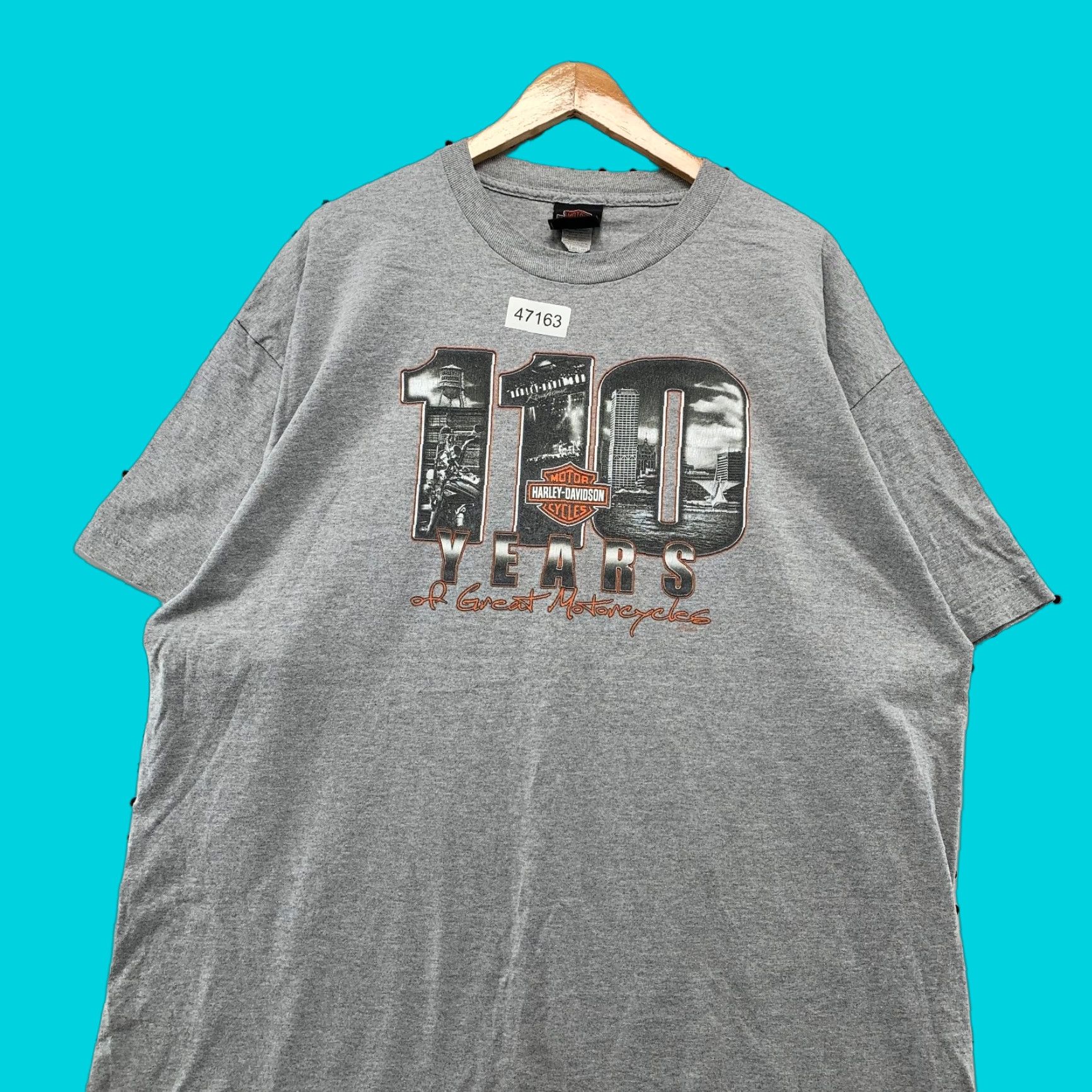Harley Davidson Harley-Davidson T Shirt Mens XL 110th Years Anniversary Gray Motorcycle Hals Size US XL / EU 56 / 4 - 1 Thumbnail