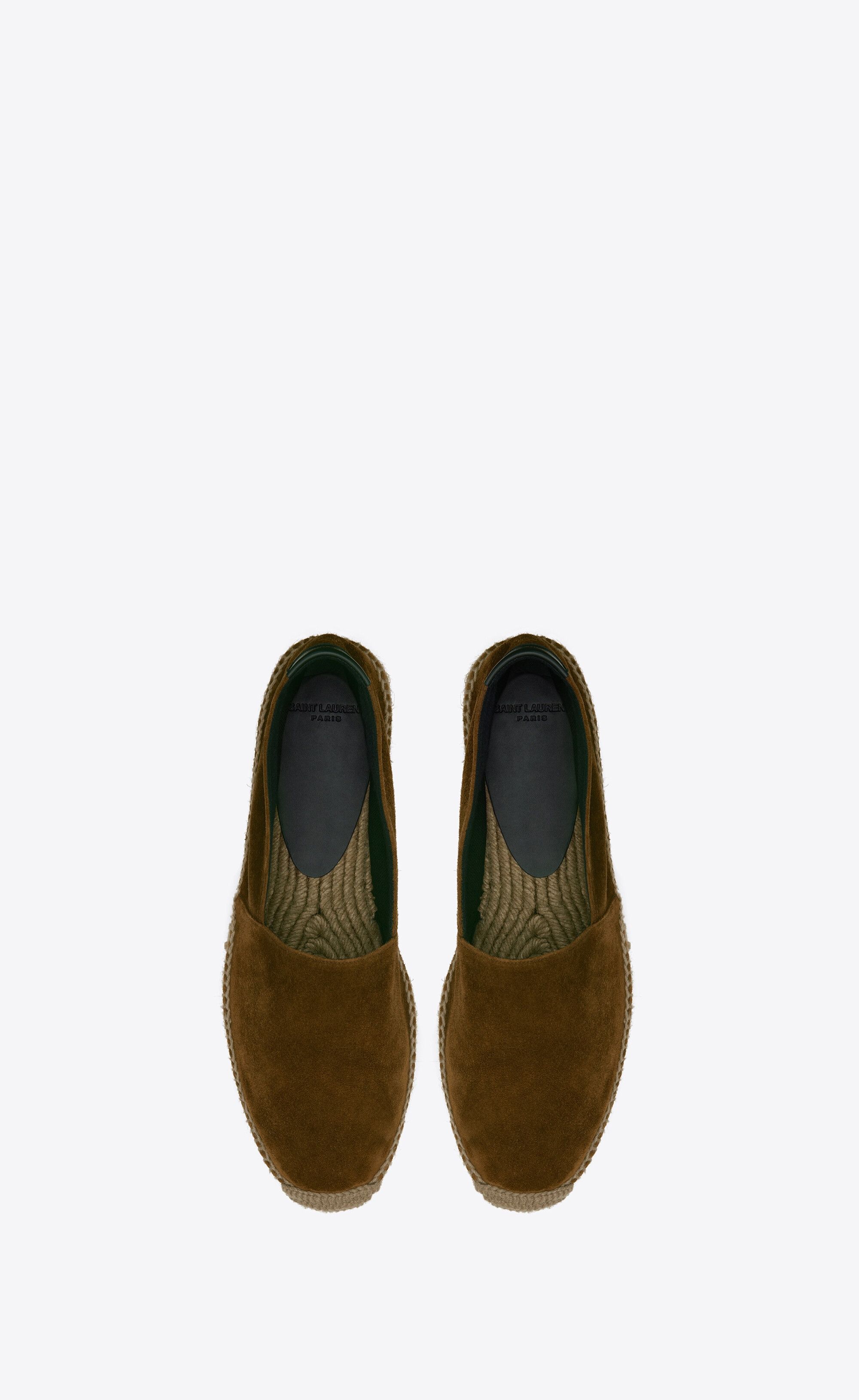 Saint Laurent Paris o1bcso1str1224 Espadrilles In Suede in Brown Size US 9 / EU 42 - 3 Thumbnail
