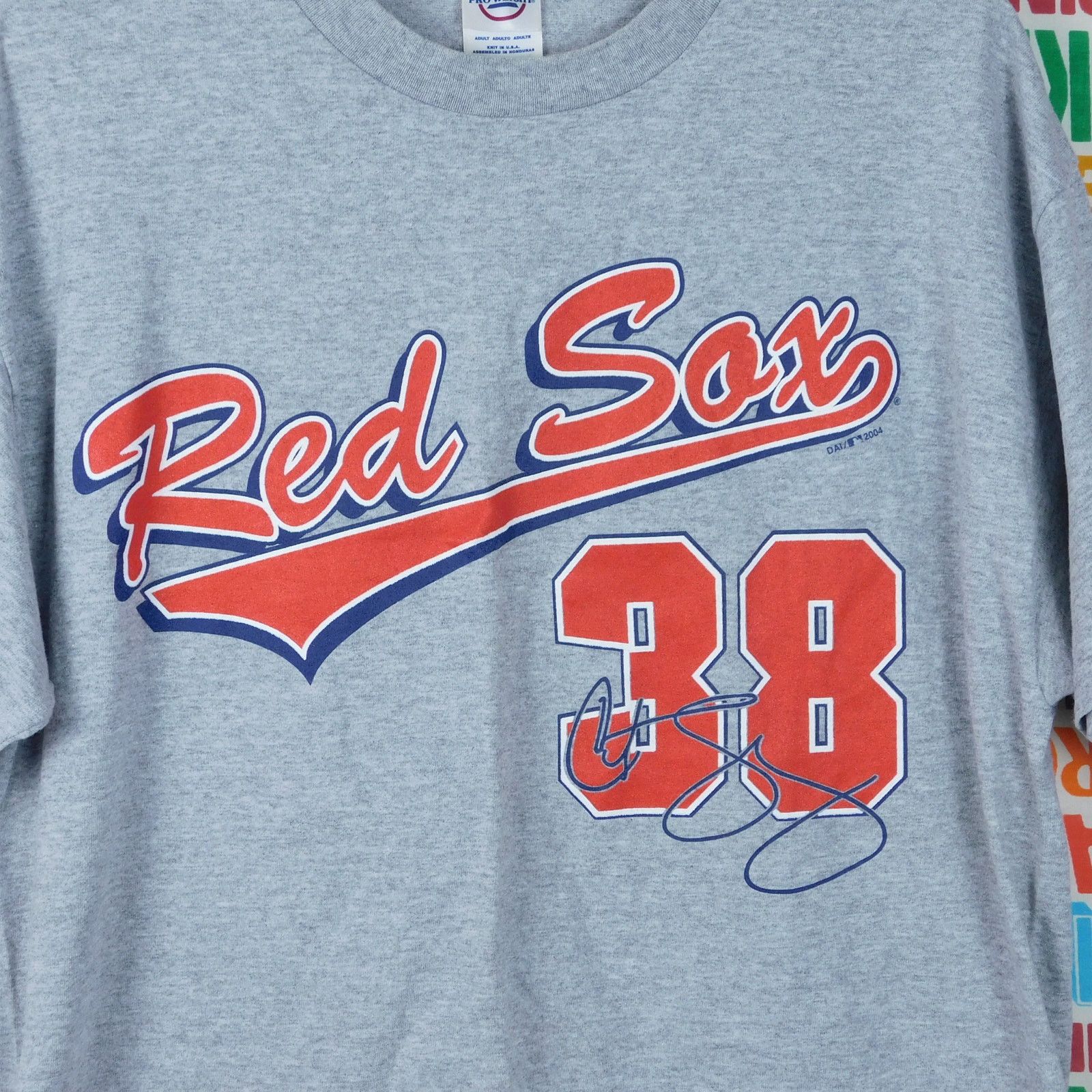 MLB Curt Schilling Boston Red Sox T Shirt Size L MLBPA Gray 2004 Size US XL / EU 56 / 4 - 4 Thumbnail