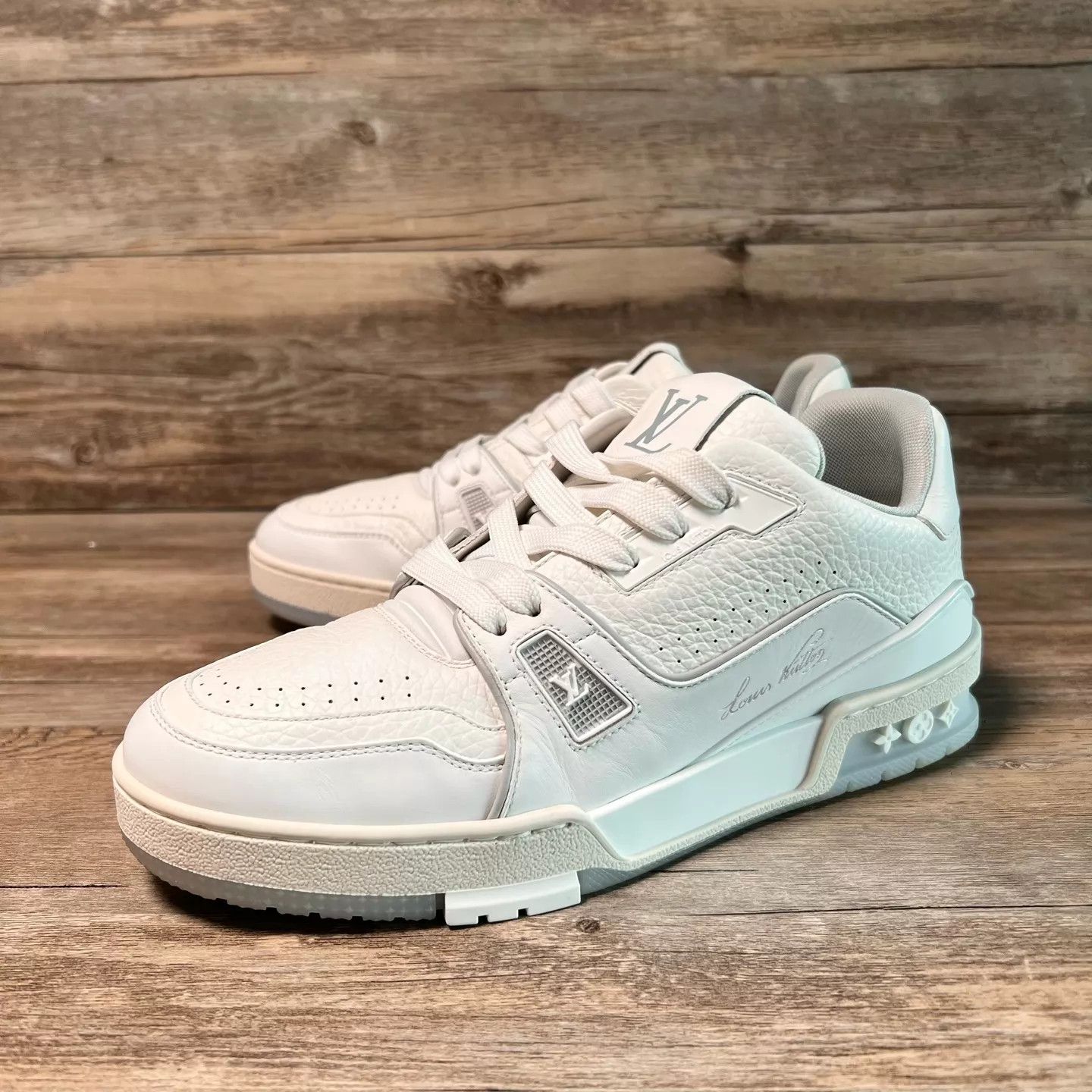 Louis Vuitton LV Trainer Women's 38 White Cement 97 New Size US 7.5 / IT 37.5 - 1 Thumbnail
