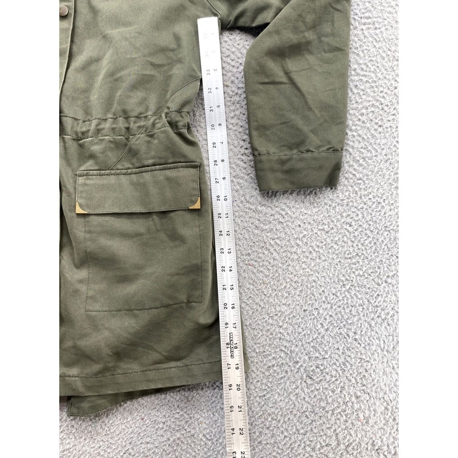 Vintage A New Day Jacket Green Full Zip Roll Tab Snap Up Sleeve Cinch Waist SZ S Womens Front Full Zip Jacket Green Cinch Waist Snaps 90s? Size S / US 4 / IT 40 - 5 Thumbnail