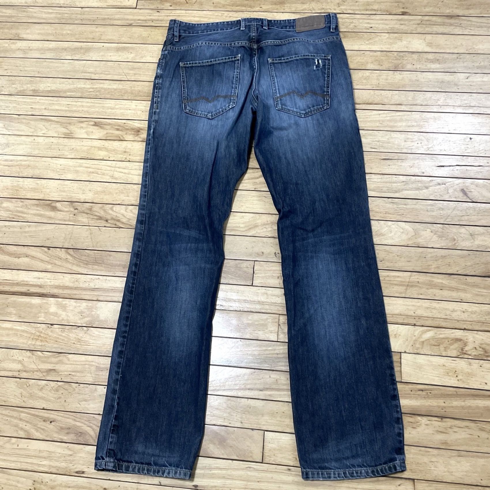 Hugo Boss HUGO BOSS Orange Jeans Men W34 L34 Blue Straight Stretch Zip Fly Denim 34/34 Jeans Size US 34 / EU 50 - 2 Thumbnail