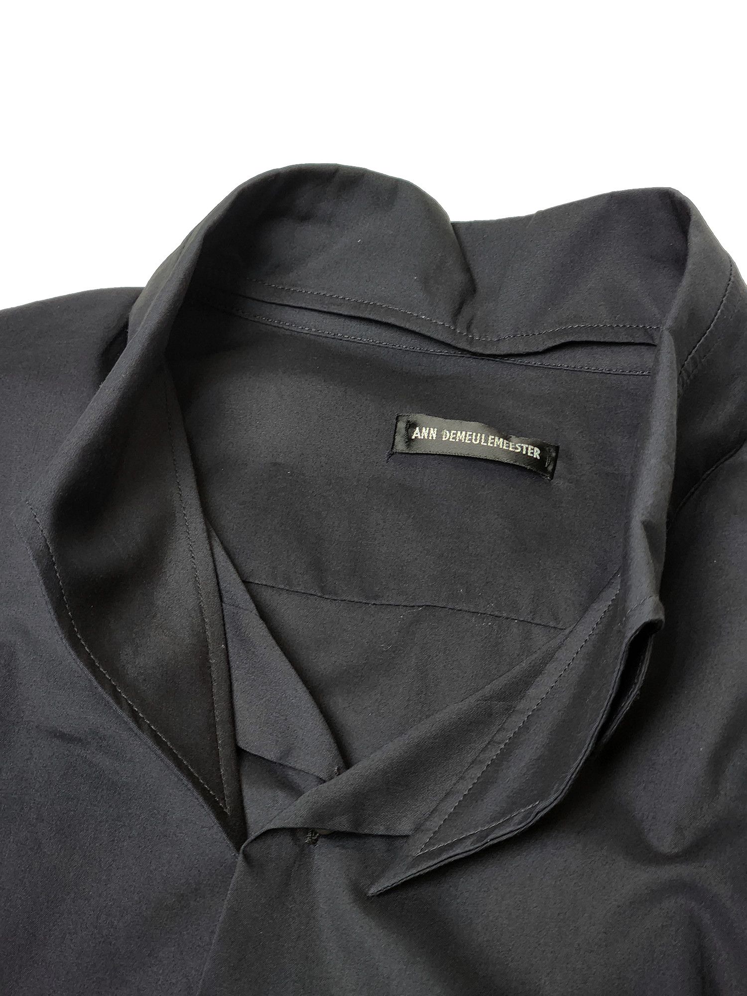 Ann Demeulemeester Ann Demeulemeester Black "Reynard" Reverse Collar Shirt Size US S / EU 44-46 / 1 - 2 Thumbnail