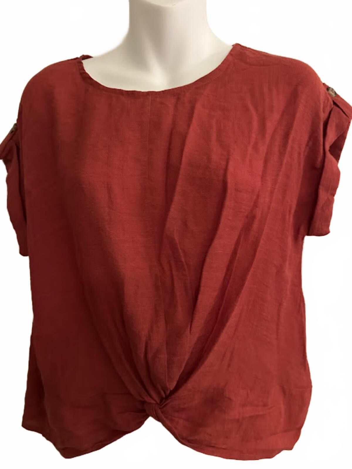 E. Marinella E&M Red/Rust Twist Front Top L NWT Size L / US 10 / IT 46 - 1 Thumbnail