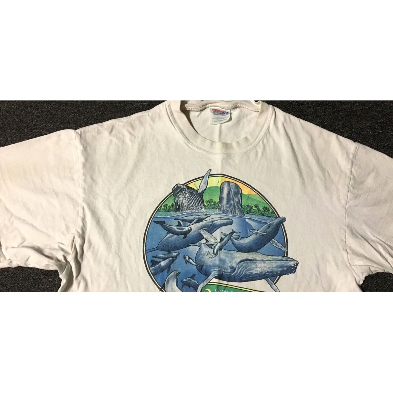 Vintage VINTAGE Hawaii Whale Watch T-Shirt XL White Animals Graphic Tee 90s Surf Beach Grunge Punk Nature Ocean Marine California USA Mens Size US XL / EU 56 / 4 - 4 Thumbnail