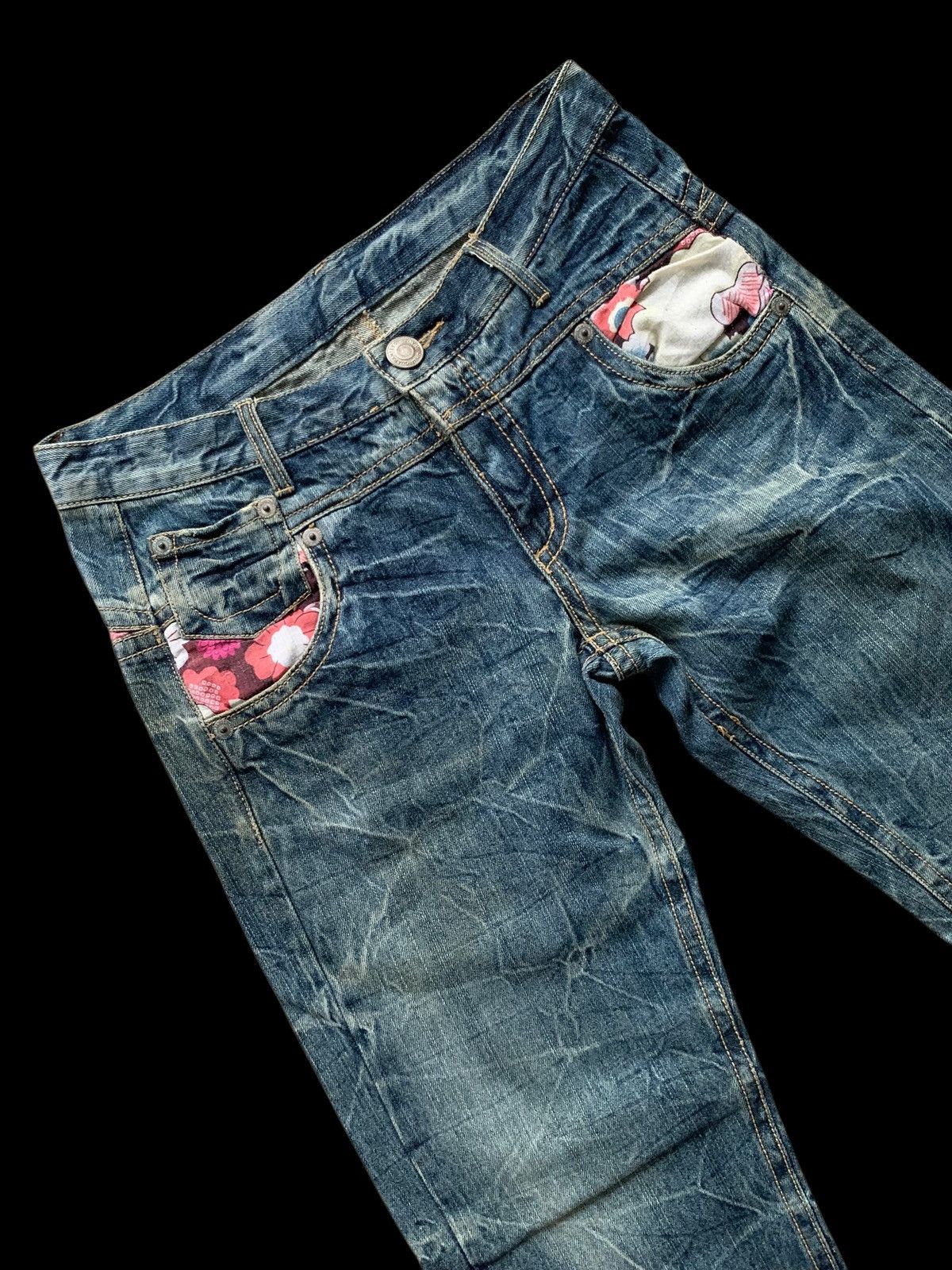 Japanese Brand × Kapital Vintage Denim Floral Japanese Style Distressed Jeans Size 32" / US 10 / IT 46 - 18 Thumbnail