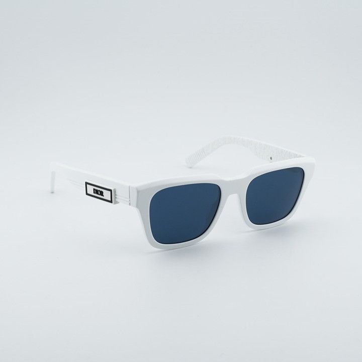 Dior Dior DIORB23 S1I 50B0 Sunglasses Shiny White Square Frame Size ONE SIZE - 1 Thumbnail