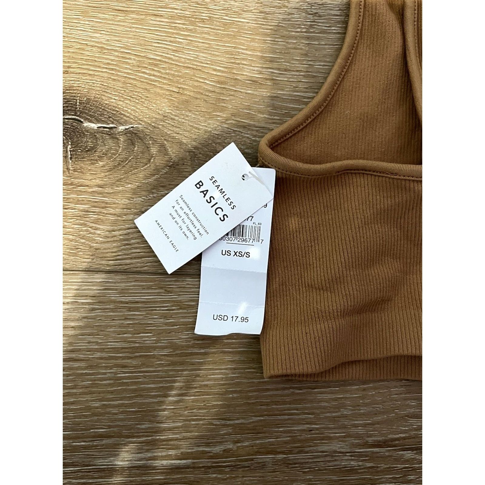 American Eagle Outfitters American Eagle Womens Brown Sports Bra Crop Top Seamless Basics Small NWT Size S / US 4 / IT 40 - 4 Thumbnail