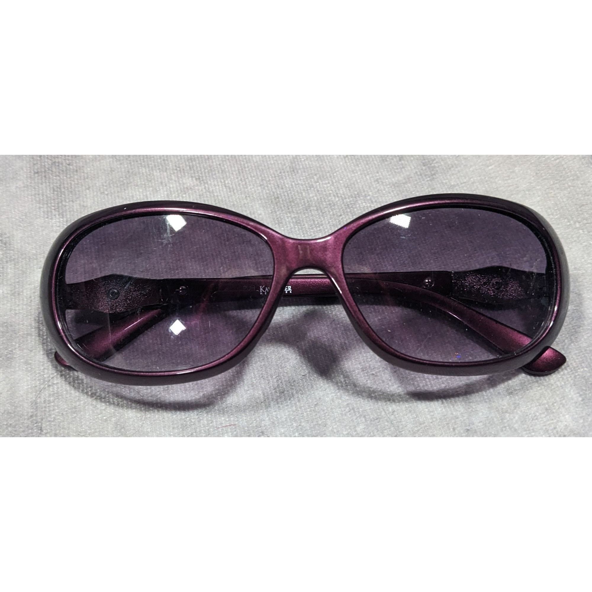 Other Kay Unger New York Metallic Purple With White Accents Sungla Size ONE SIZE - 2 Thumbnail