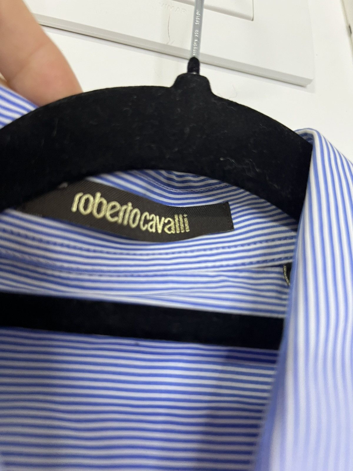 Roberto Cavalli Roberto Cavalli shirt timeless white blue L Size L / US 10 / IT 46 - 2 Thumbnail
