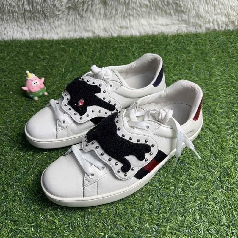 Gucci Gucci Fashionable White Sneaker with Leopard Design Size US 8 / EU 41 - 1 Thumbnail