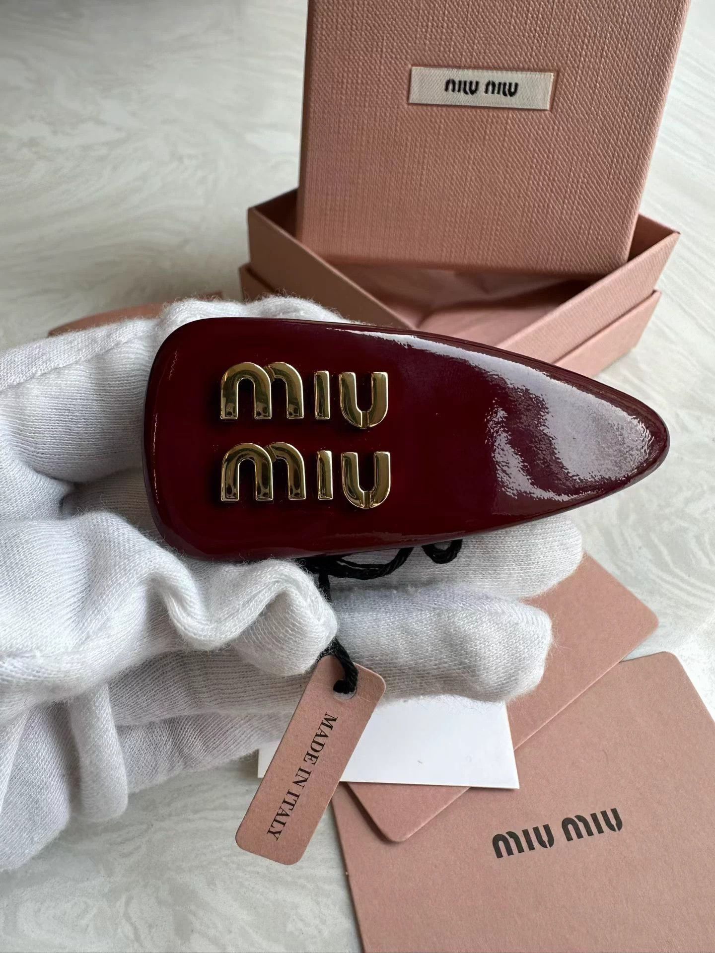Miu Miu MIU MIU Burgundy Resin Hair Clip - Sweet Cool Size ONE SIZE - 7 Thumbnail