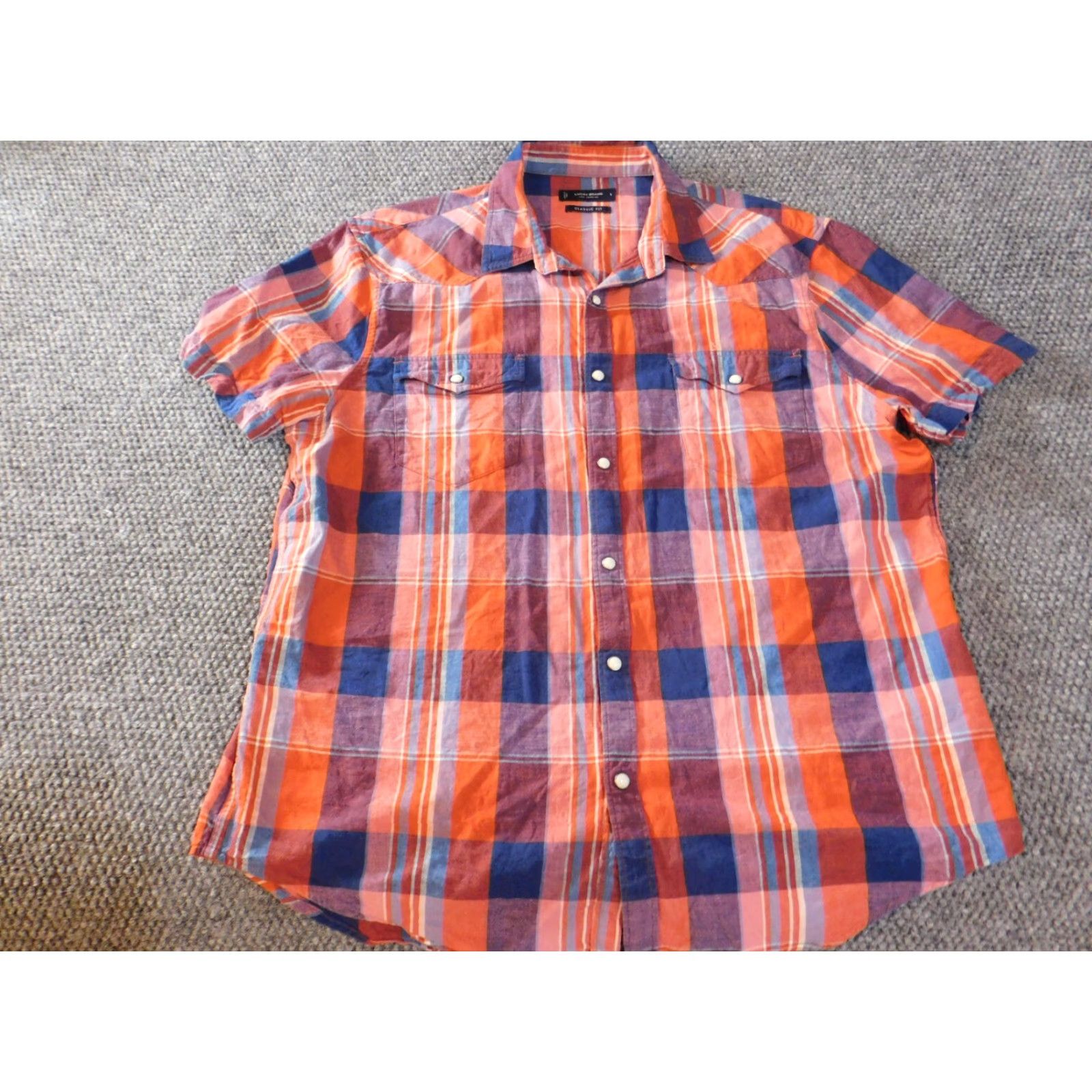 Lucky Brand Lucky Brand Shirt Mens Large blue plaid Button-Up Casual - Button-Down Collar Short Sleeve Modern Western Size US L / EU 52-54 / 3 - 3 Thumbnail